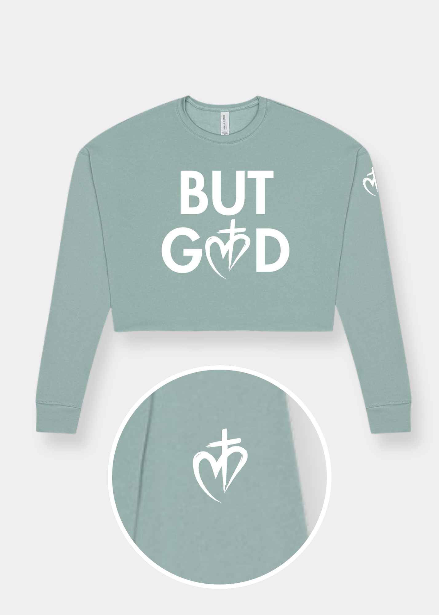 Women's Cropped Crew Fleece - Dusty Blue