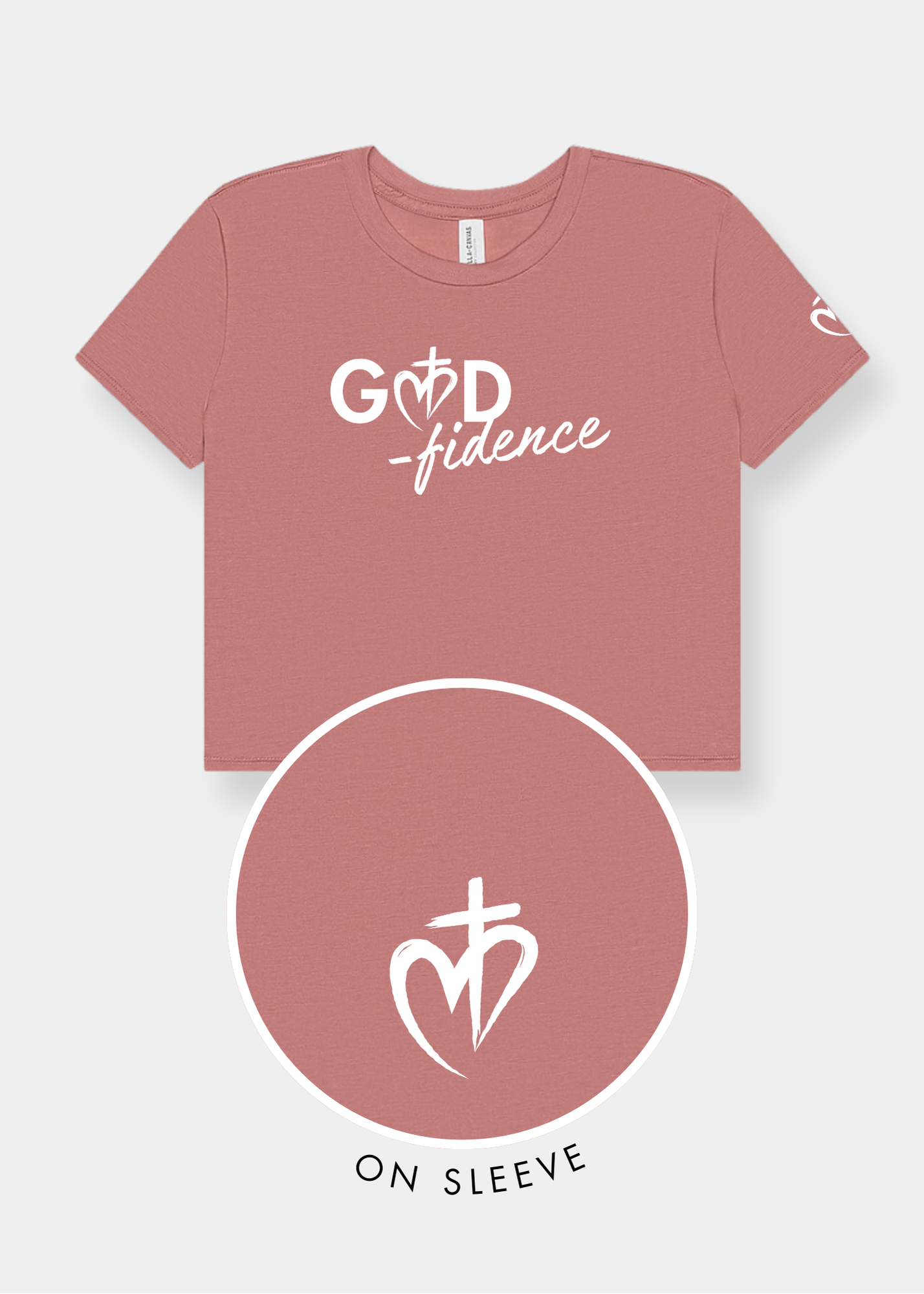 Women's Flowy Cropped Tee - Mauve + White Print