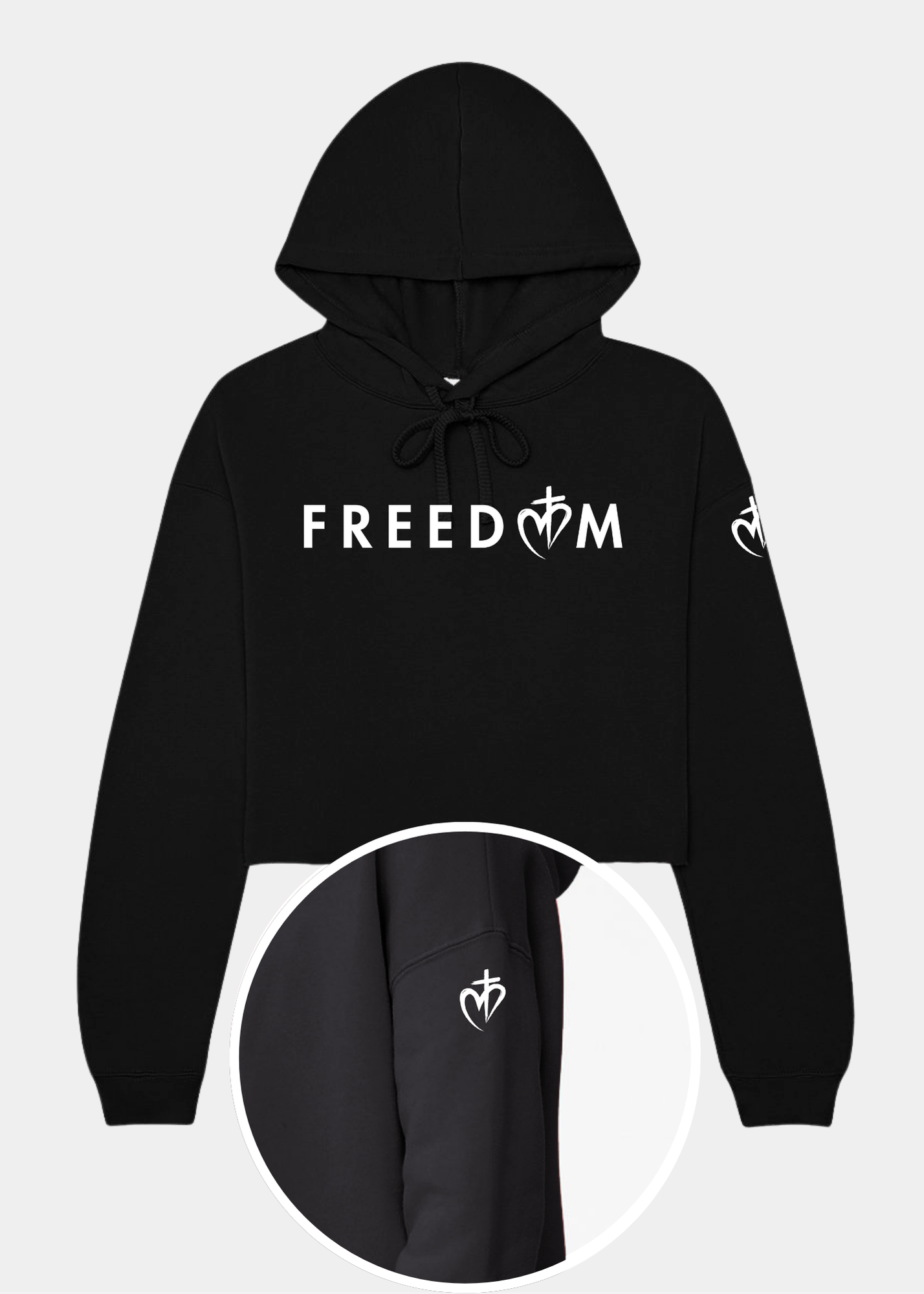 Women's Cropped Fleece Hoodie - FREEDOM