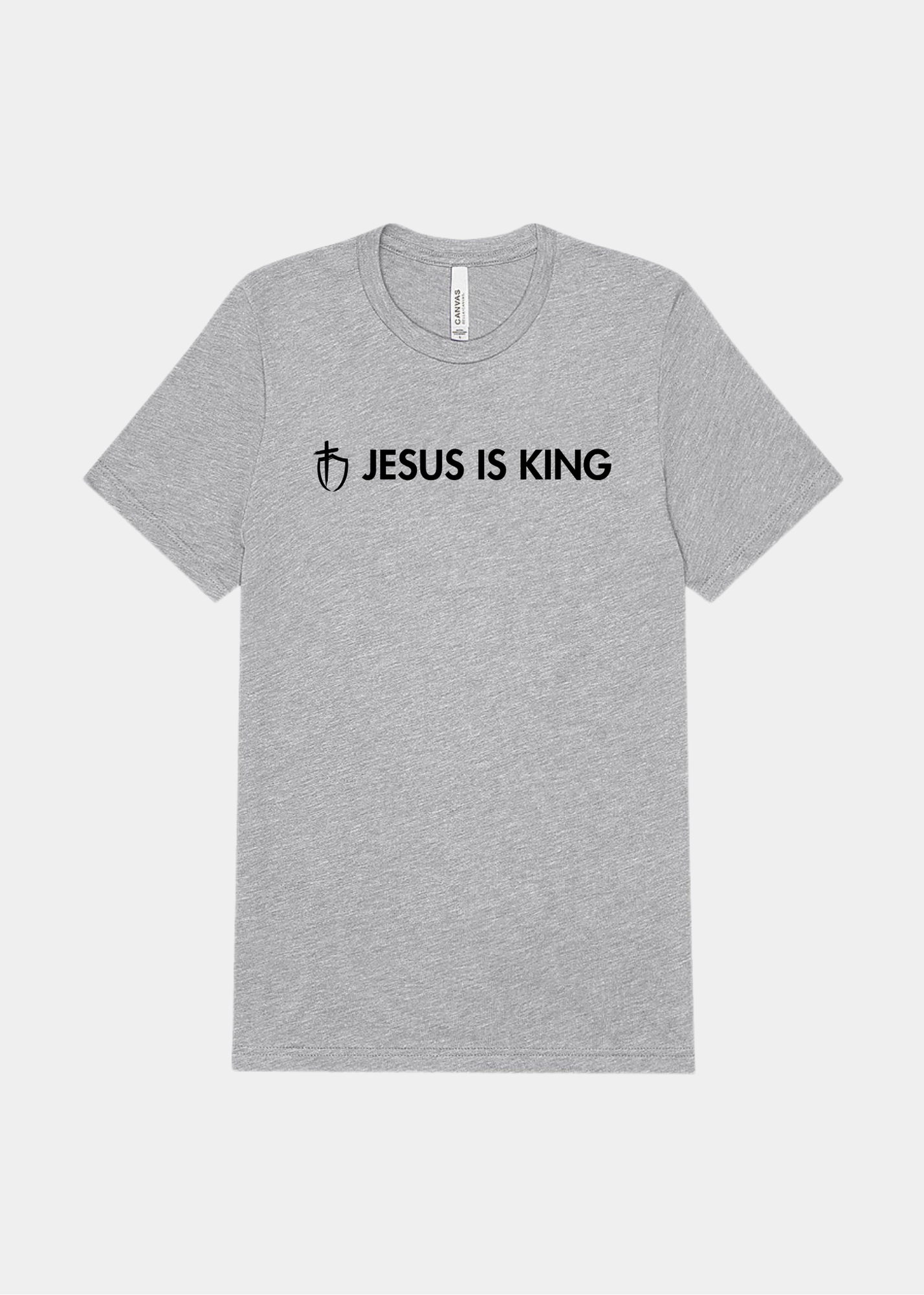 Men's Triblend Short Sleeve Tee - Gray with Black Text