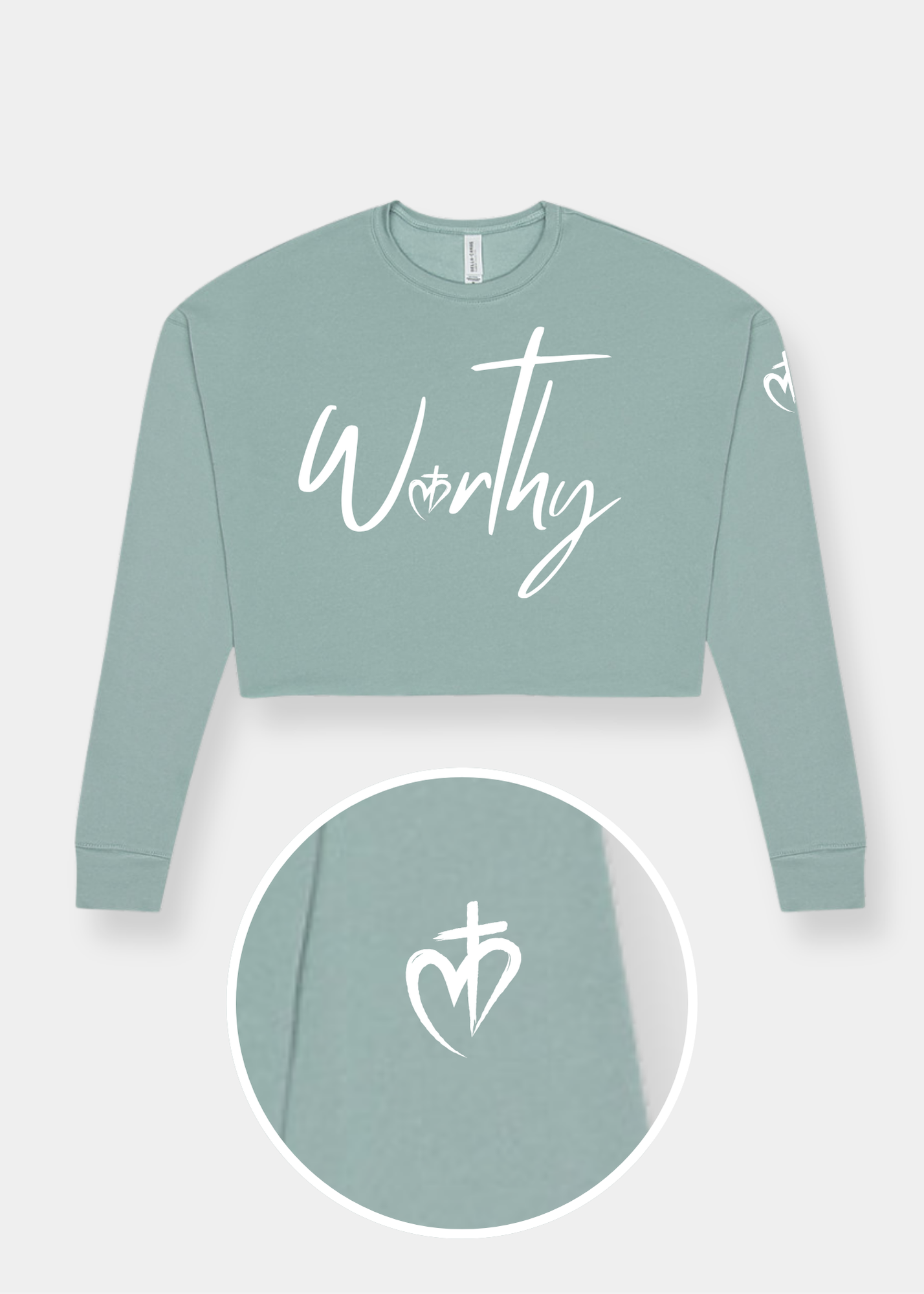 Women's Cropped Crew Fleece - Dusty Blue