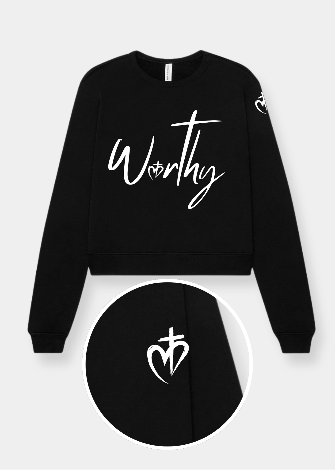 Women's Classic Crewneck Sweatshirt - Black + White Print