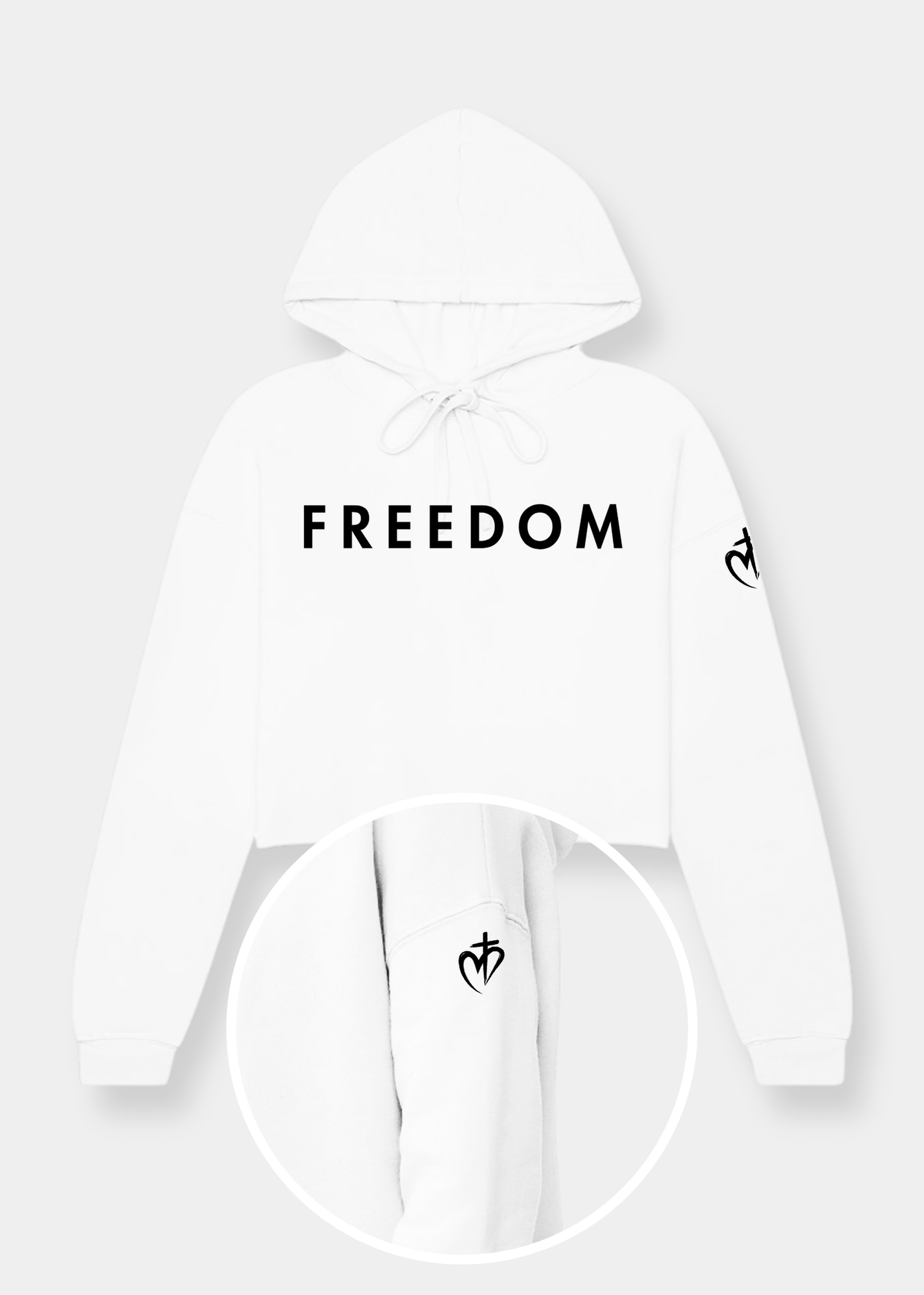 Women's Cropped Fleece Hoodie - FREEDOM