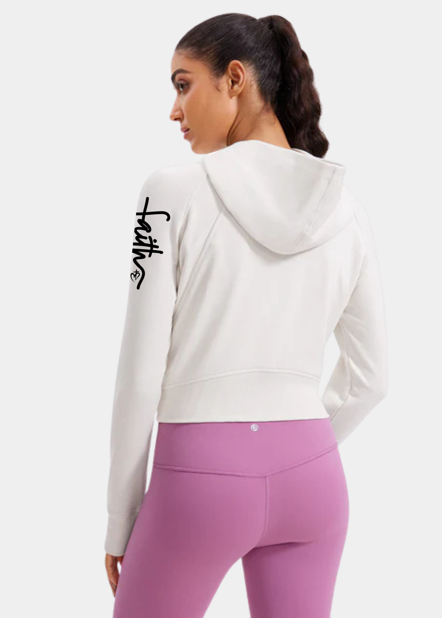 Amenity Cropped Full Zip Hoodies with Thumb Holes