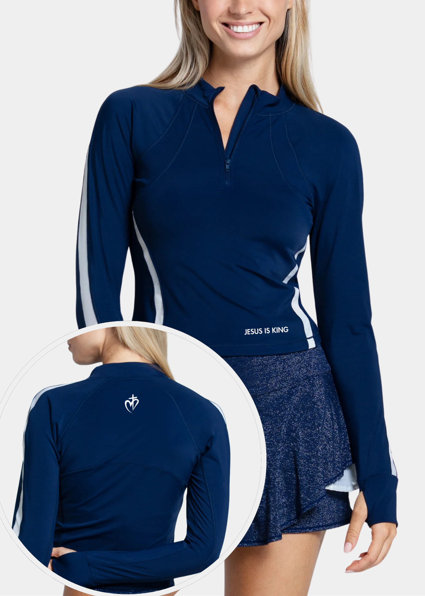 Lucky in Love Shimmer Mock Neck Long Sleeve
