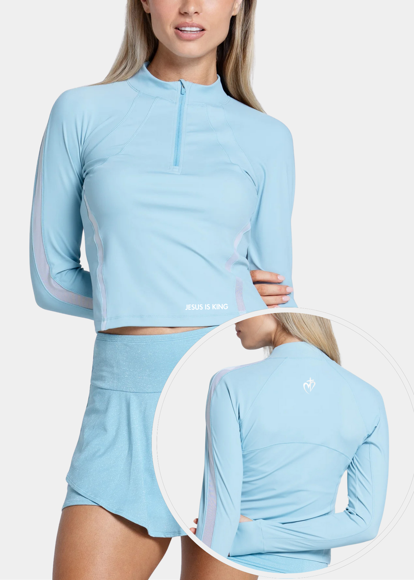 Lucky in Love Shimmer Mock Neck Long Sleeve