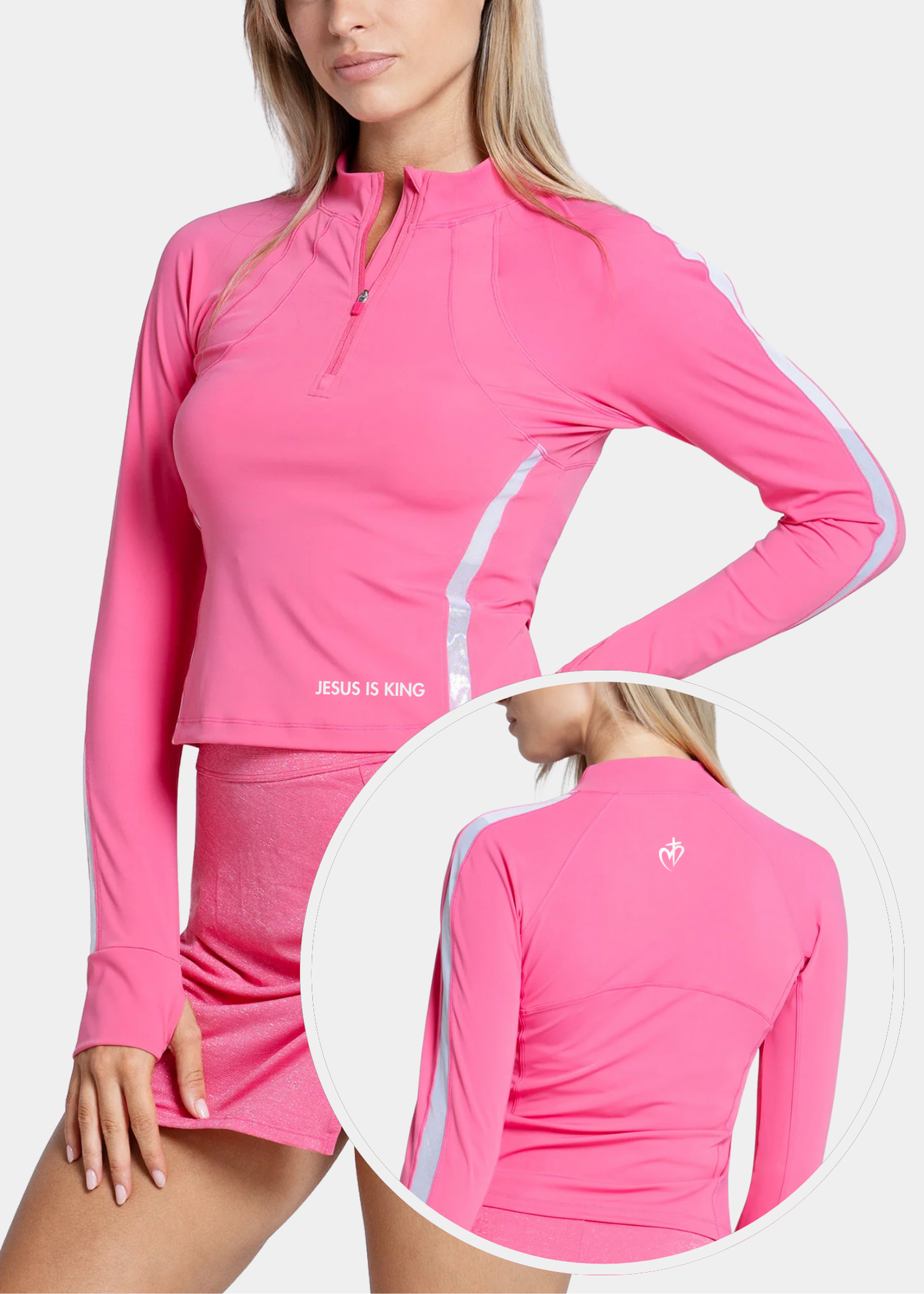 Lucky in Love Shimmer Mock Neck Long Sleeve