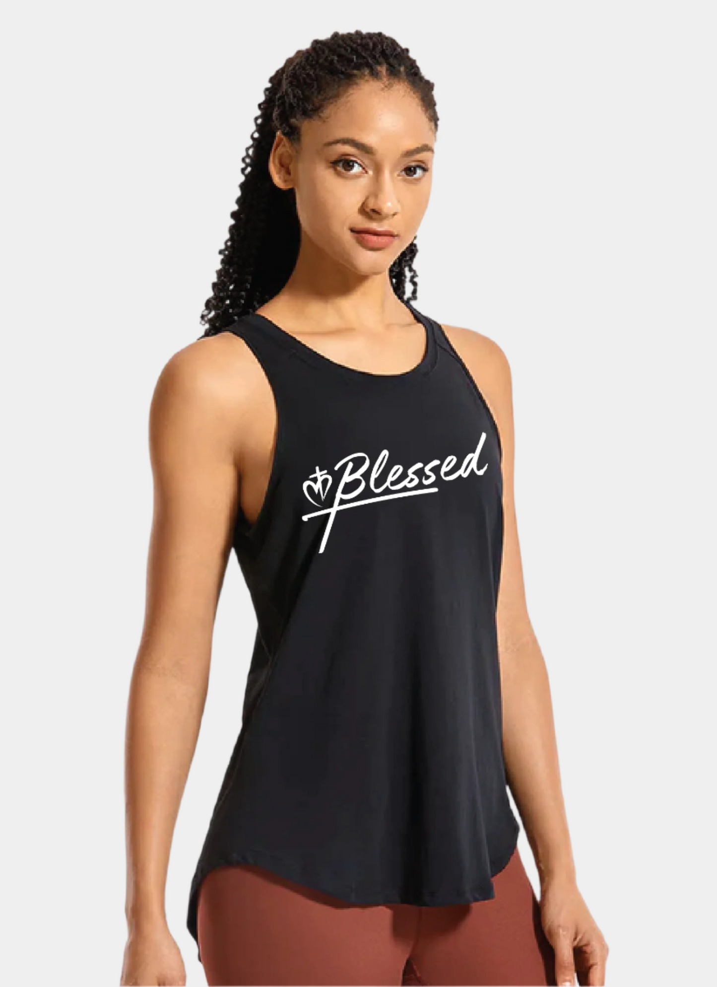 Pima Cotton Tank Split Open Back