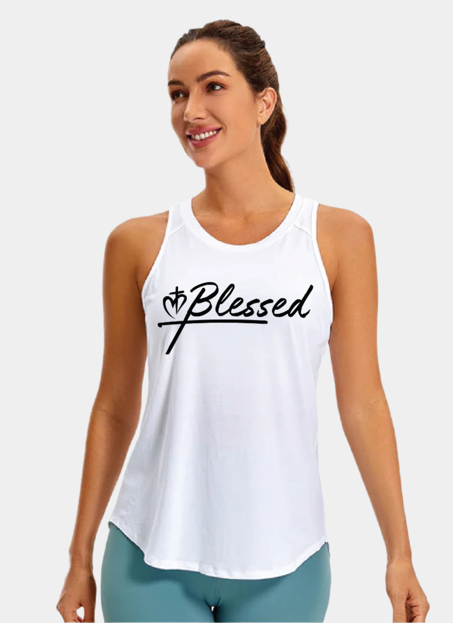 Pima Cotton Tank Split Open Back