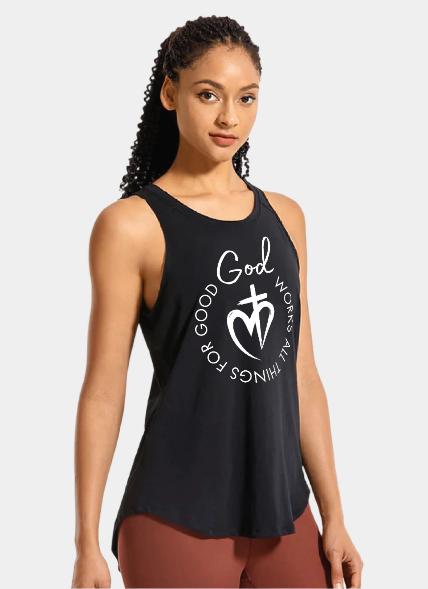 Pima Cotton Tank Split Open Back