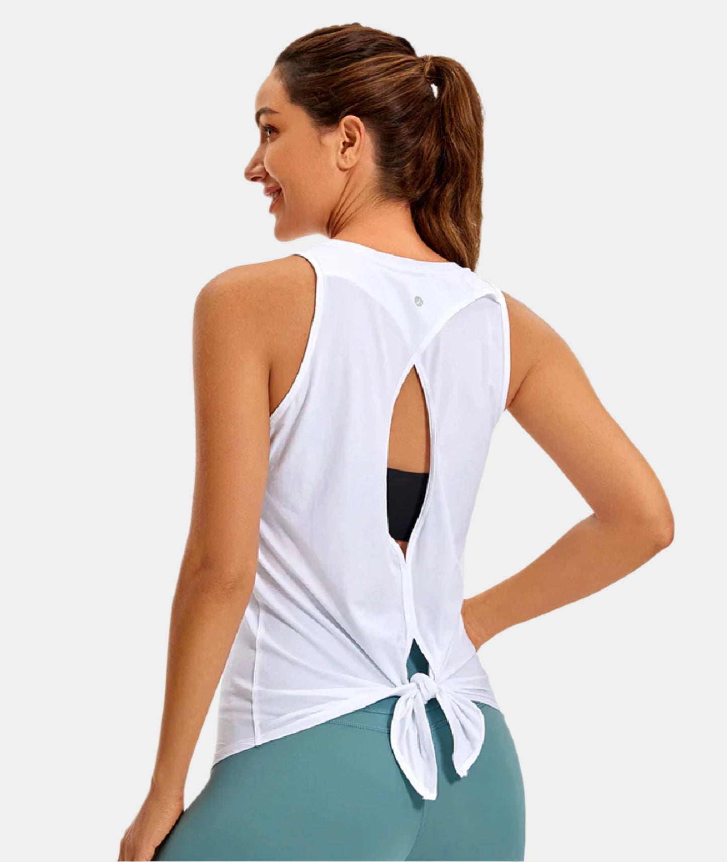 Pima Cotton Tank Split Open Back