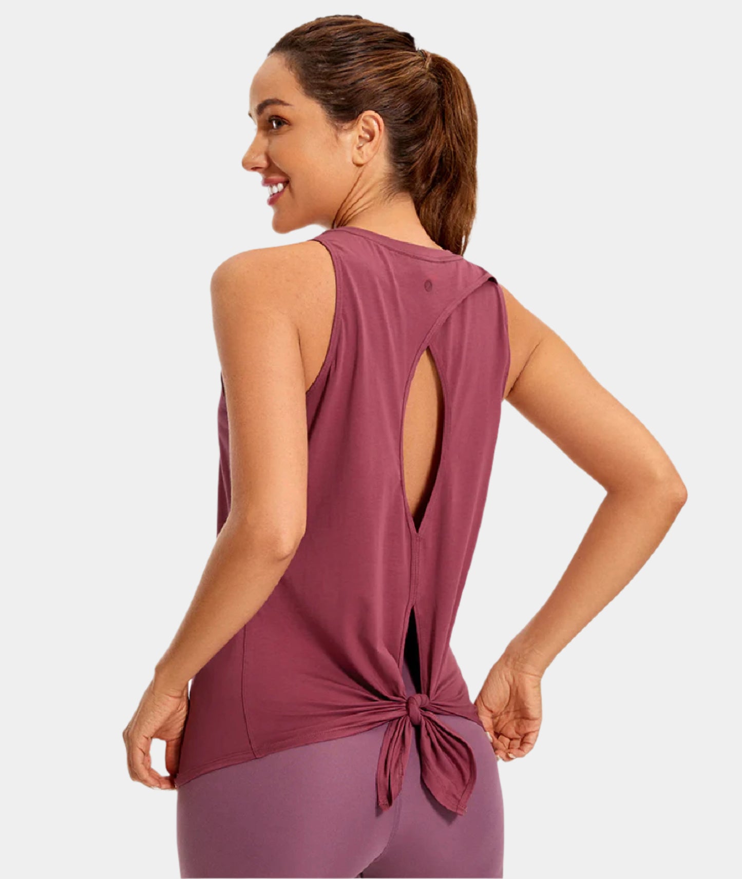 Pima Cotton Tank Split Open Back