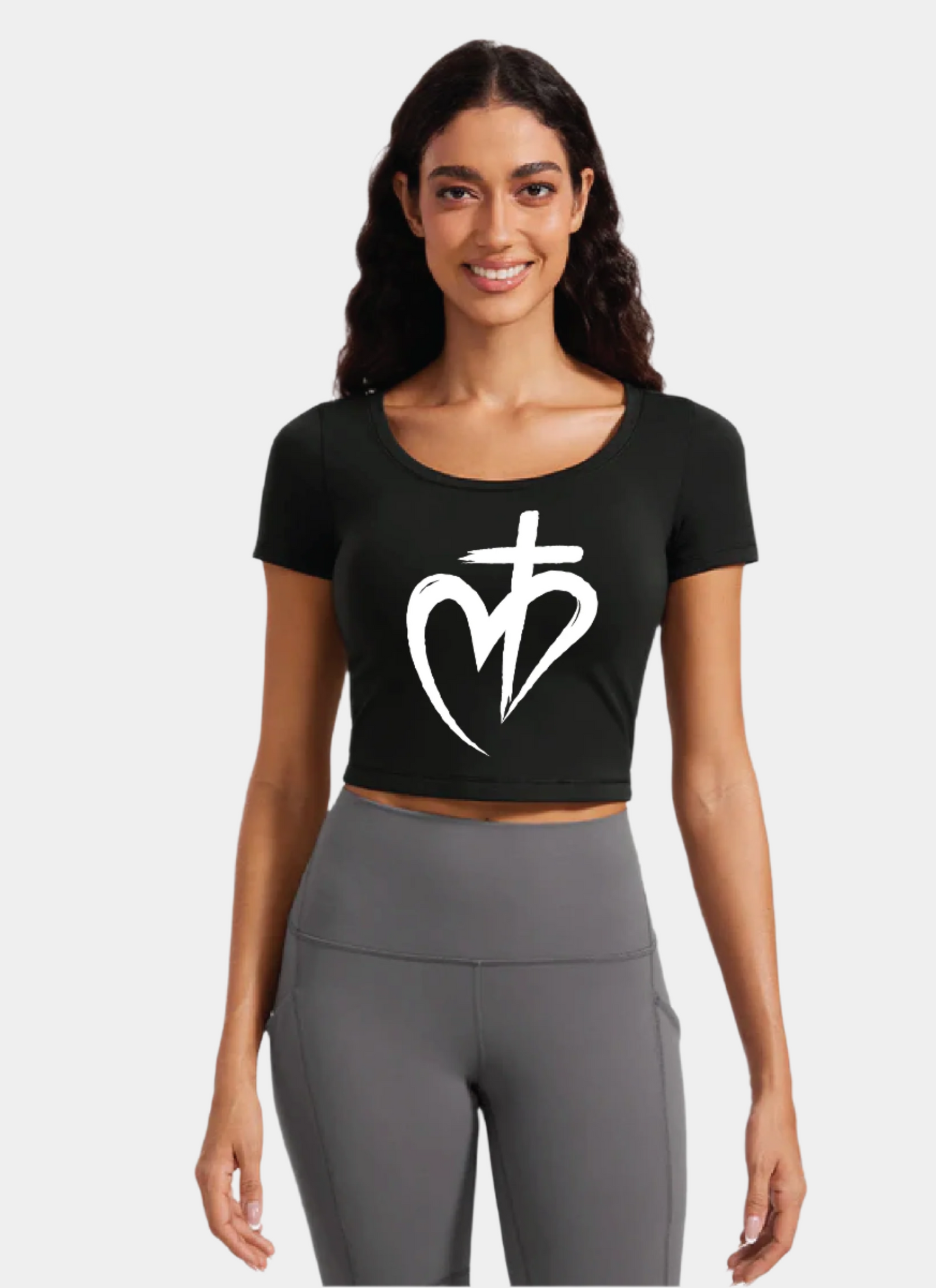 Butterluxe Scoop Neck Cropped Short Sleeves