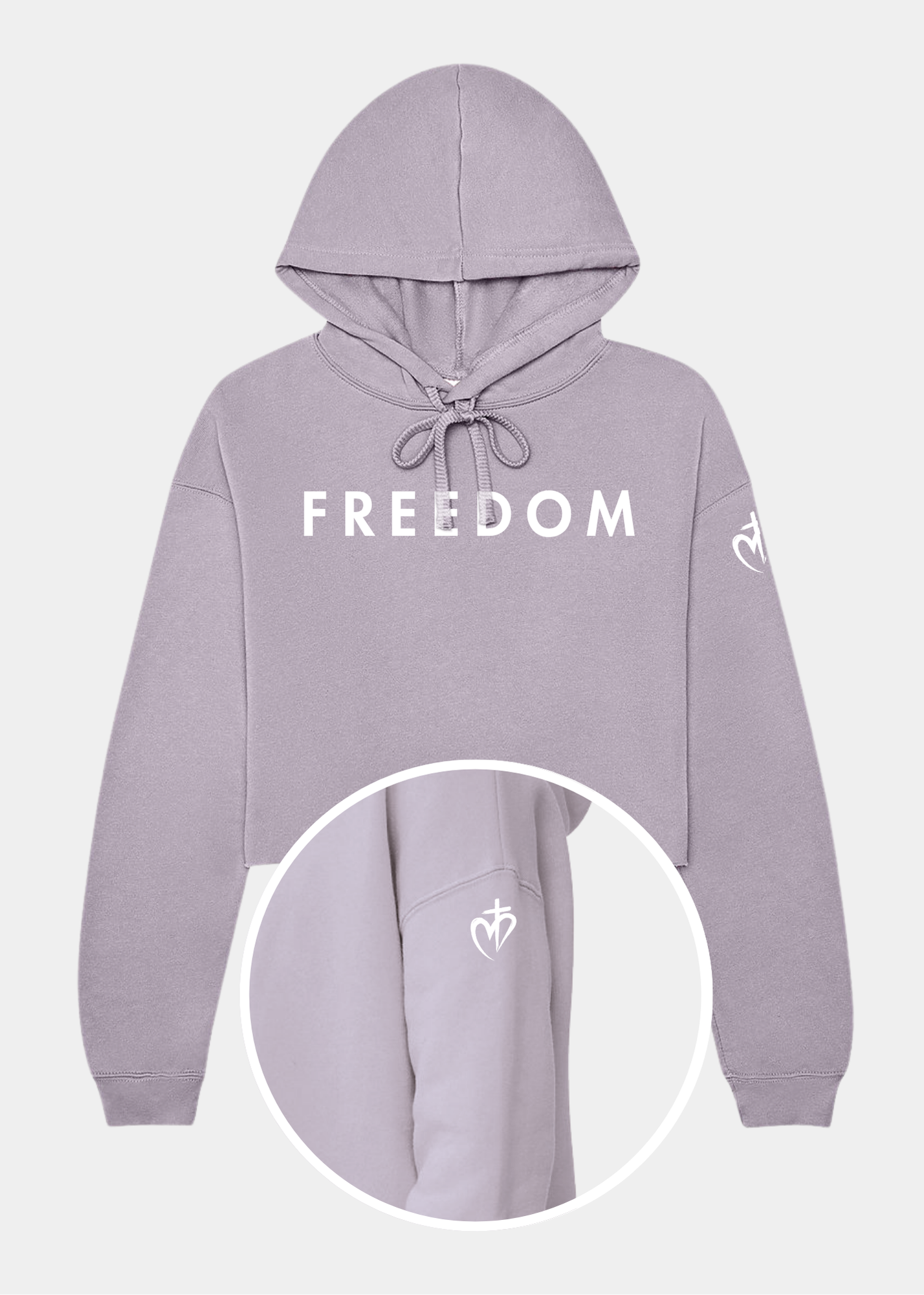 Women's Cropped Fleece Hoodie - FREEDOM