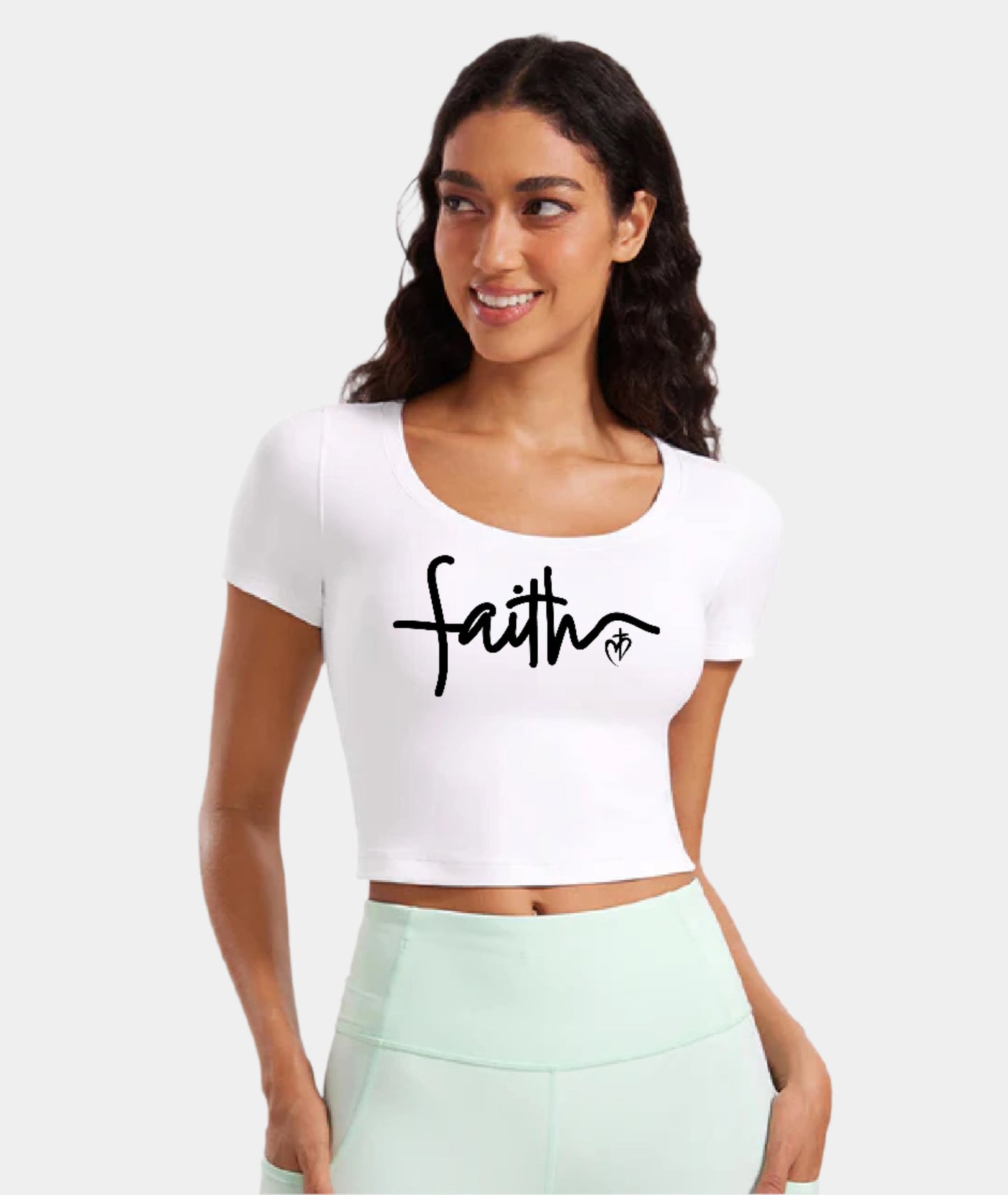 Butterluxe Scoop Neck Cropped Short Sleeves