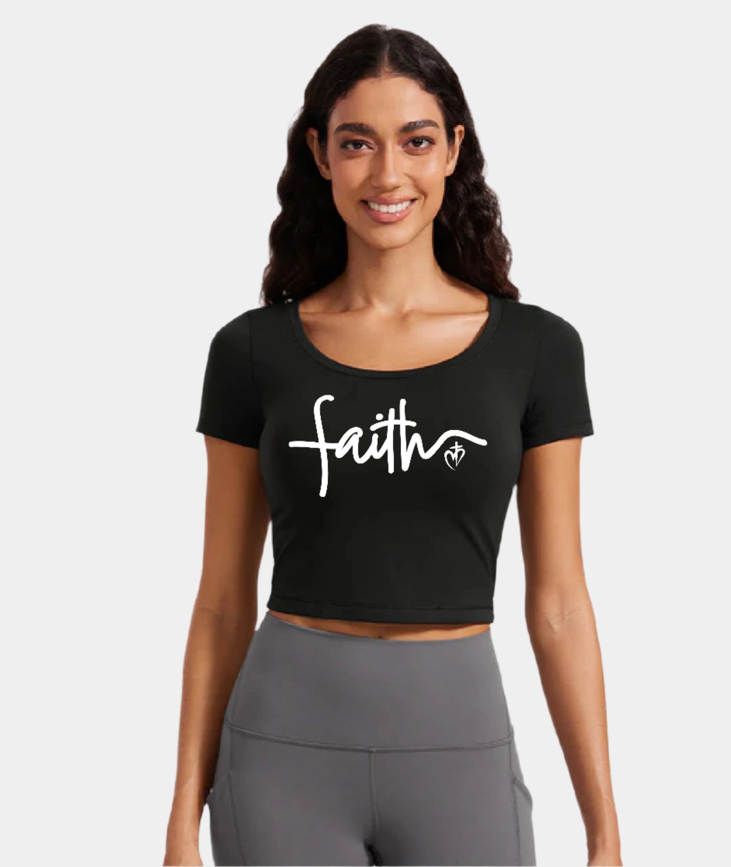 Butterluxe Scoop Neck Cropped Short Sleeves