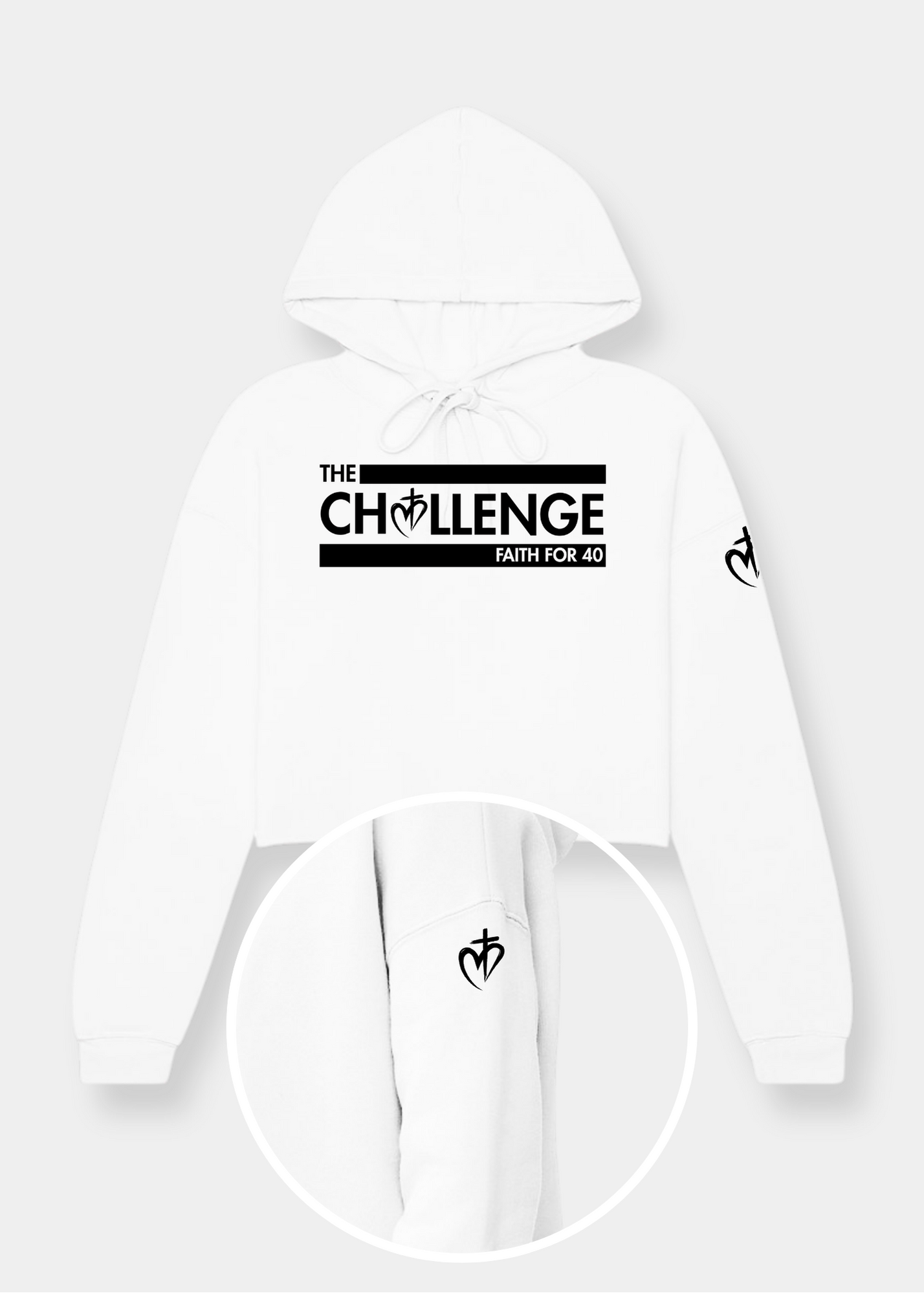 Women's Cropped Fleece Hoodie - FAITH FOR 40 CHALLENGE