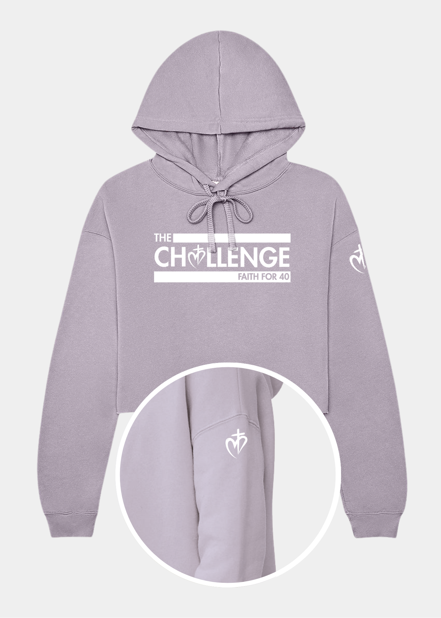 Women's Cropped Fleece Hoodie - FAITH FOR 40 CHALLENGE