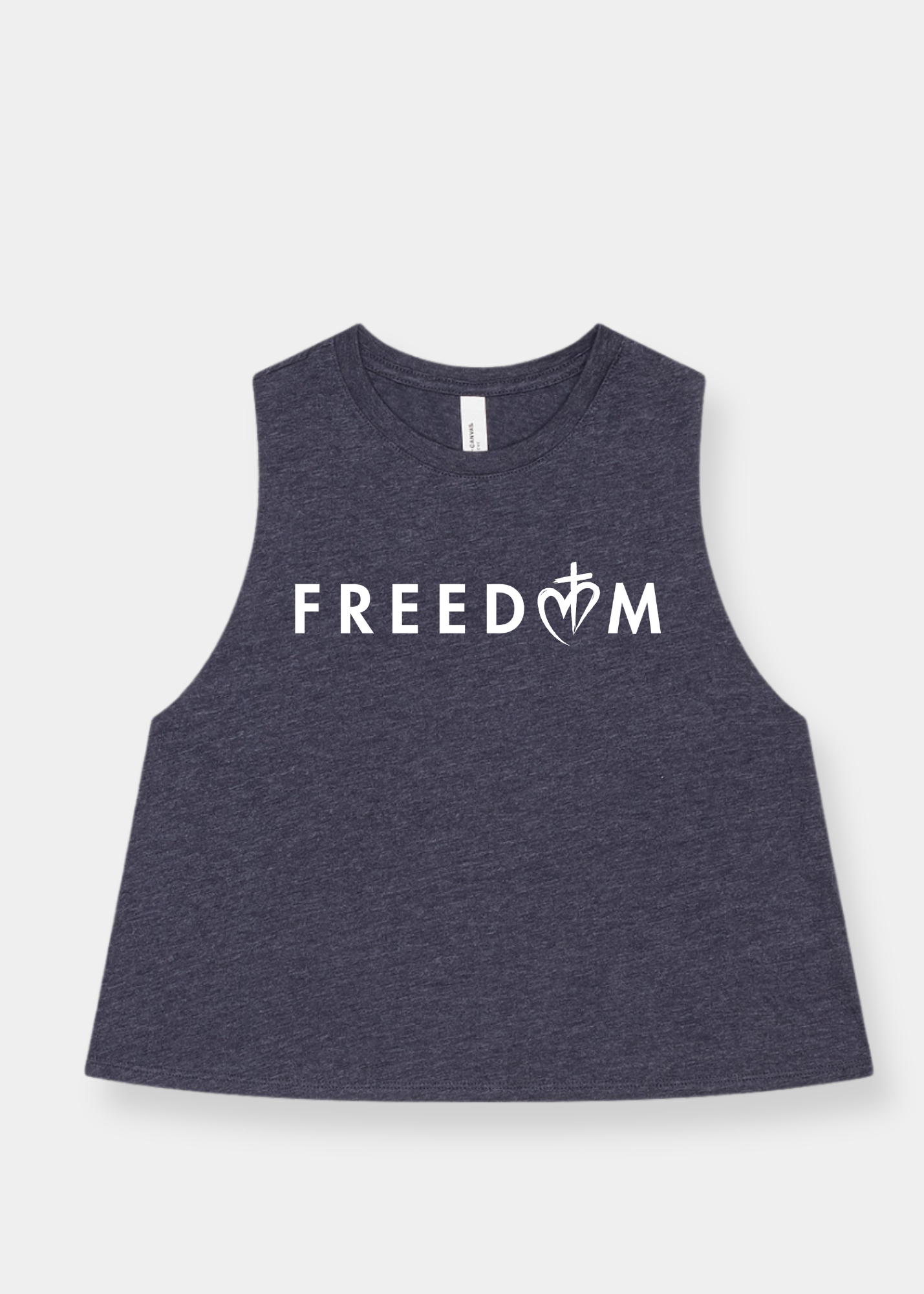 Women's Racerback Cropped Tank - FREEDOM