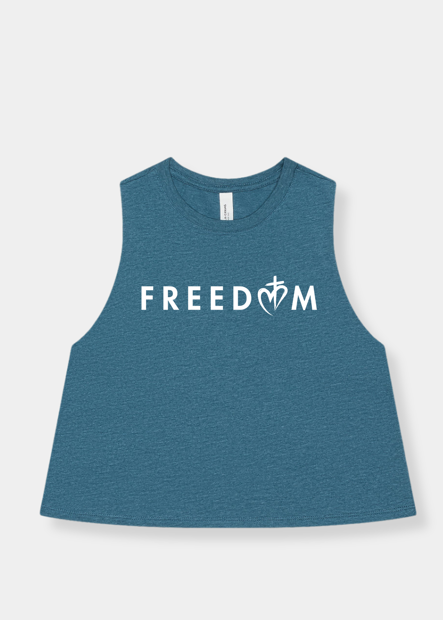 Women's Racerback Cropped Tank - FREEDOM