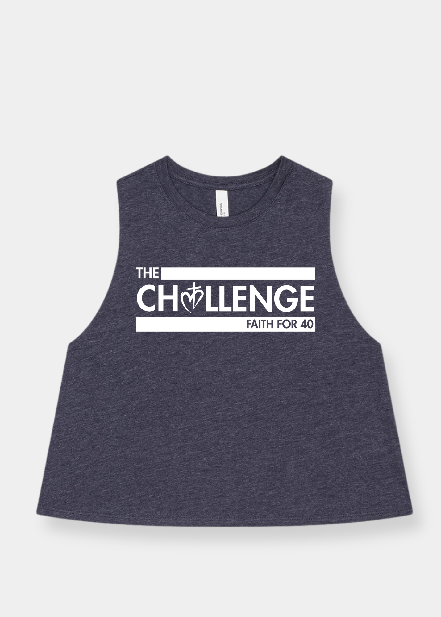 Women's Racerback Cropped Tank - FAITH FOR 40 CHALLENGE