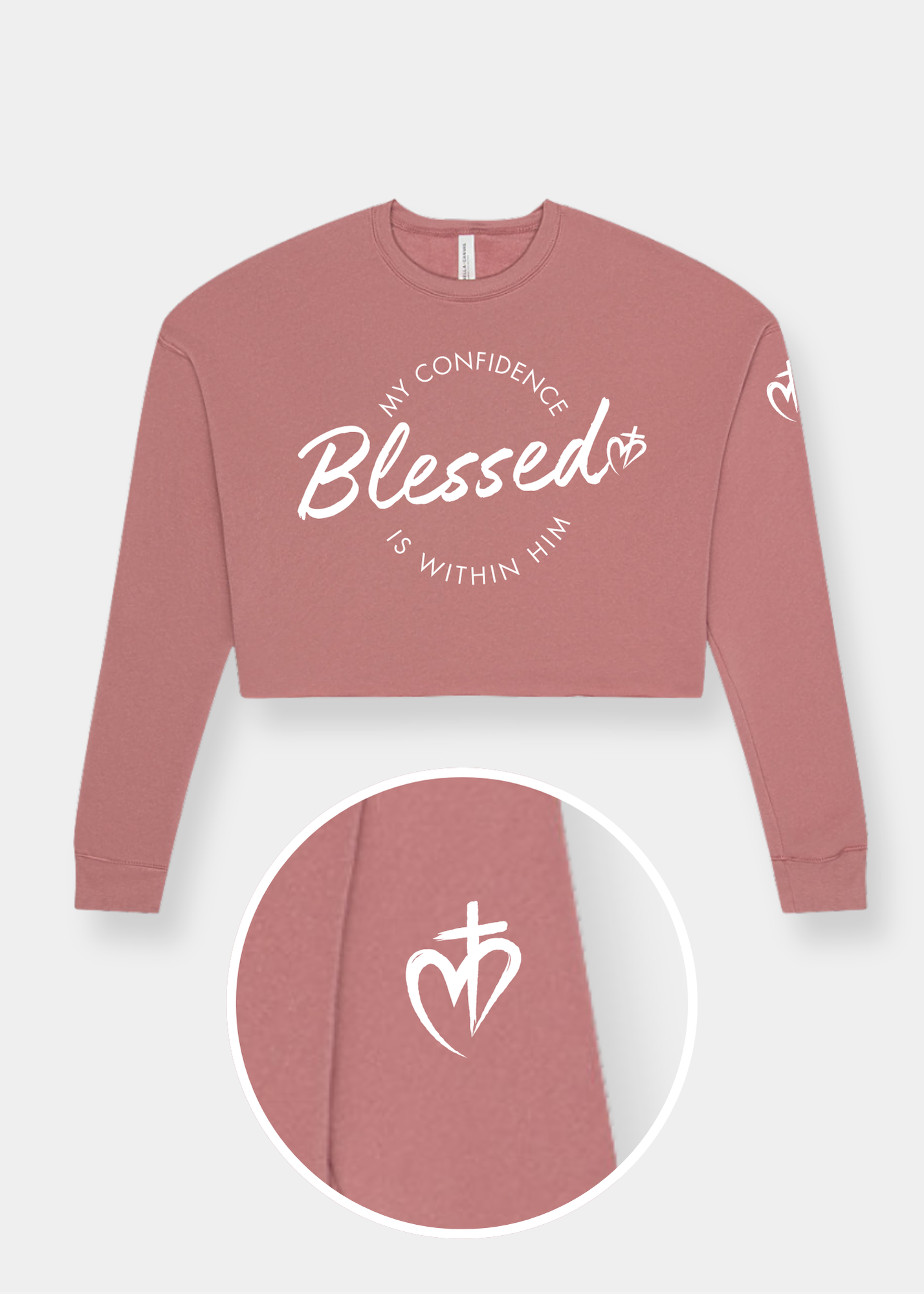 Women's Cropped Crew Fleece - Mauve