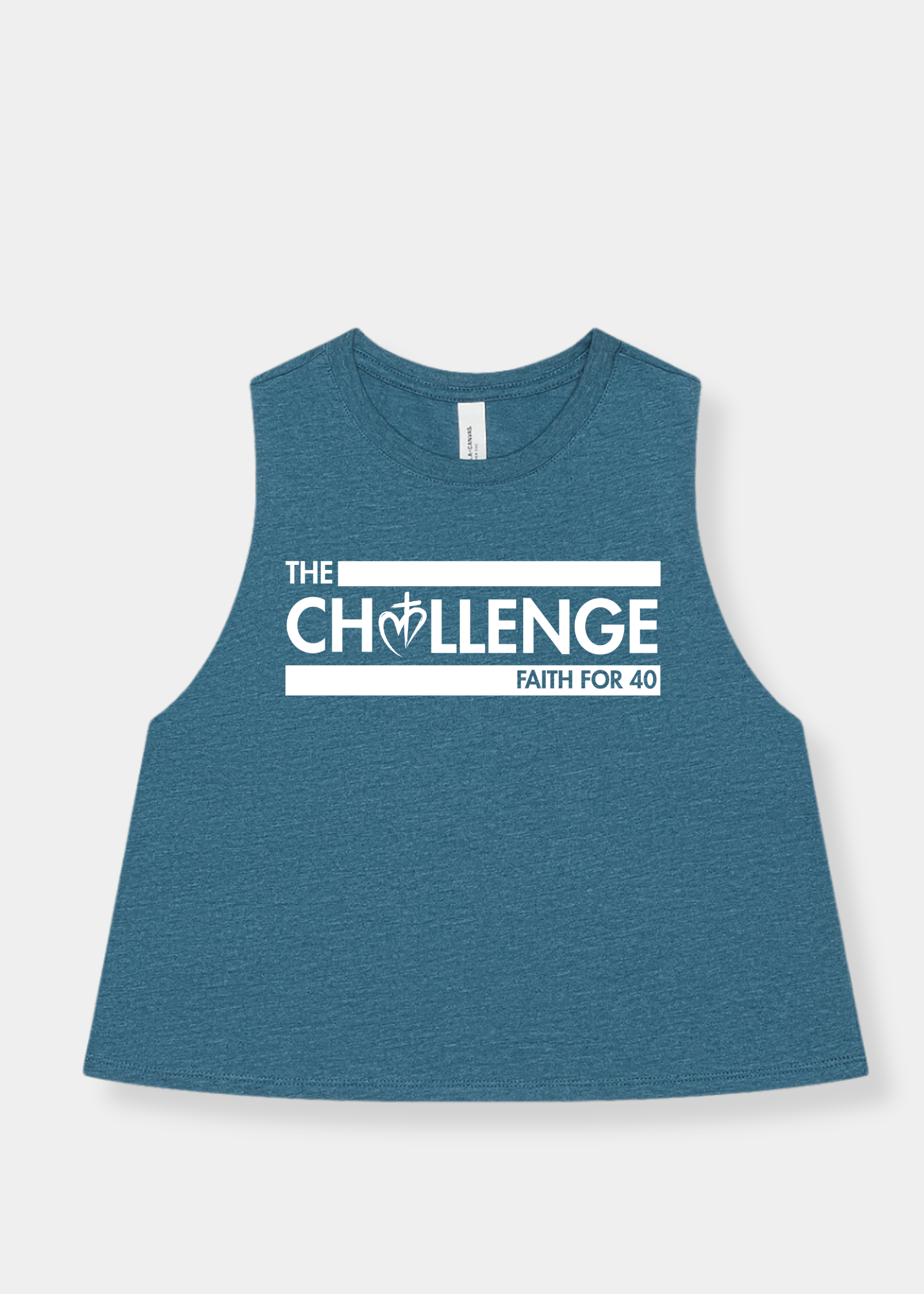 Women's Racerback Cropped Tank - FAITH FOR 40 CHALLENGE
