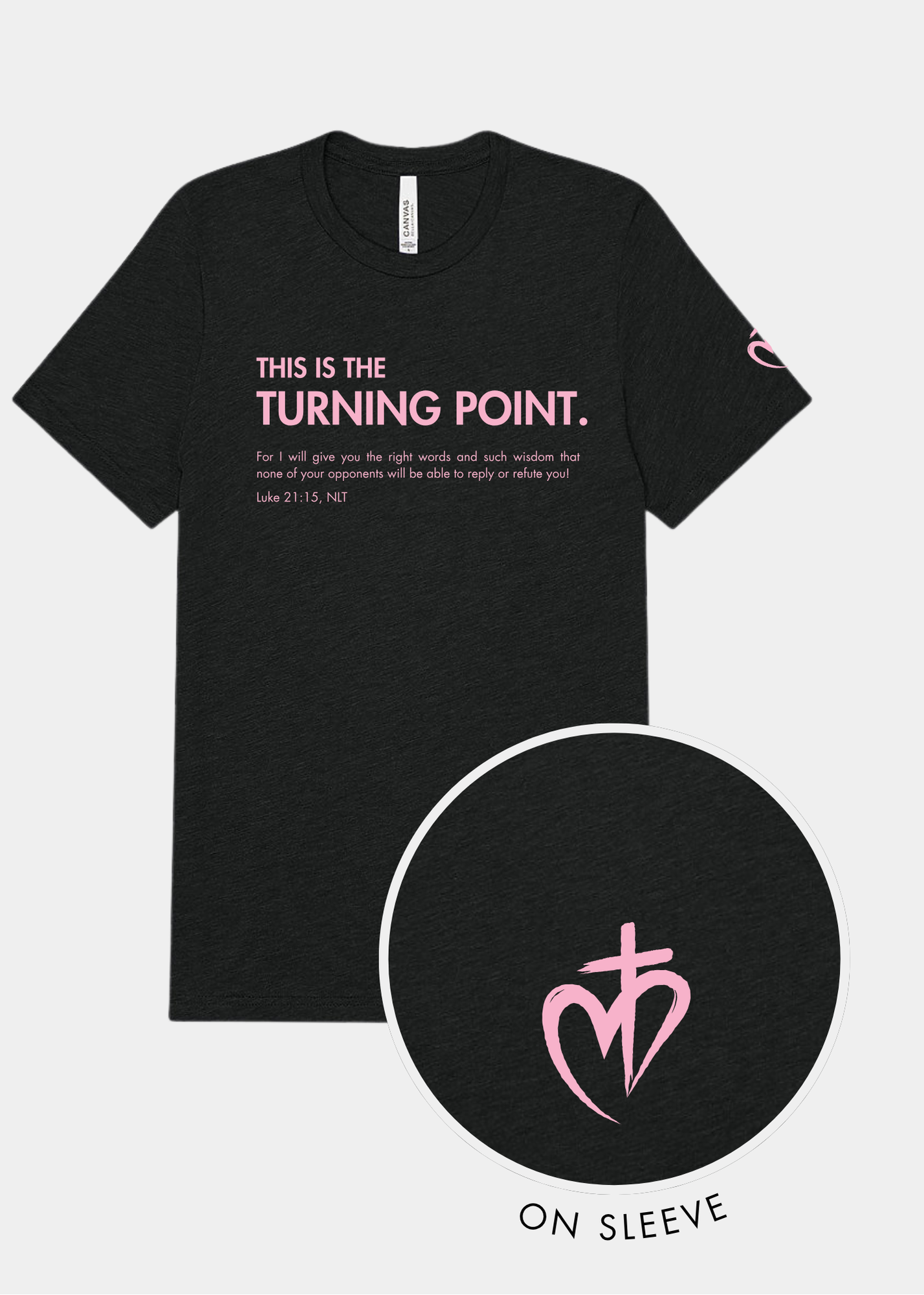 Freedom Unisex Triblend Tee - Charcoal Black + Pink Print