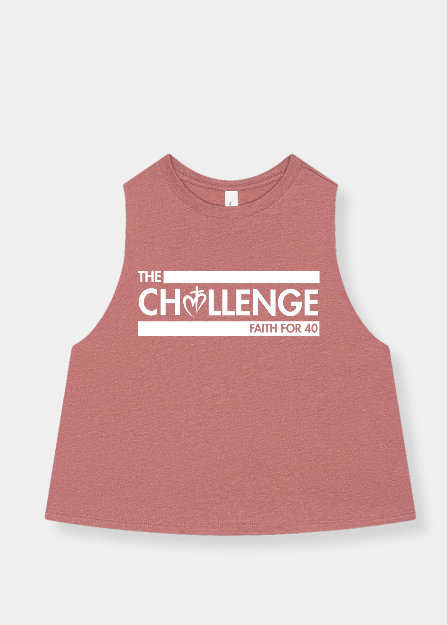 Women's Racerback Cropped Tank - FAITH FOR 40 CHALLENGE