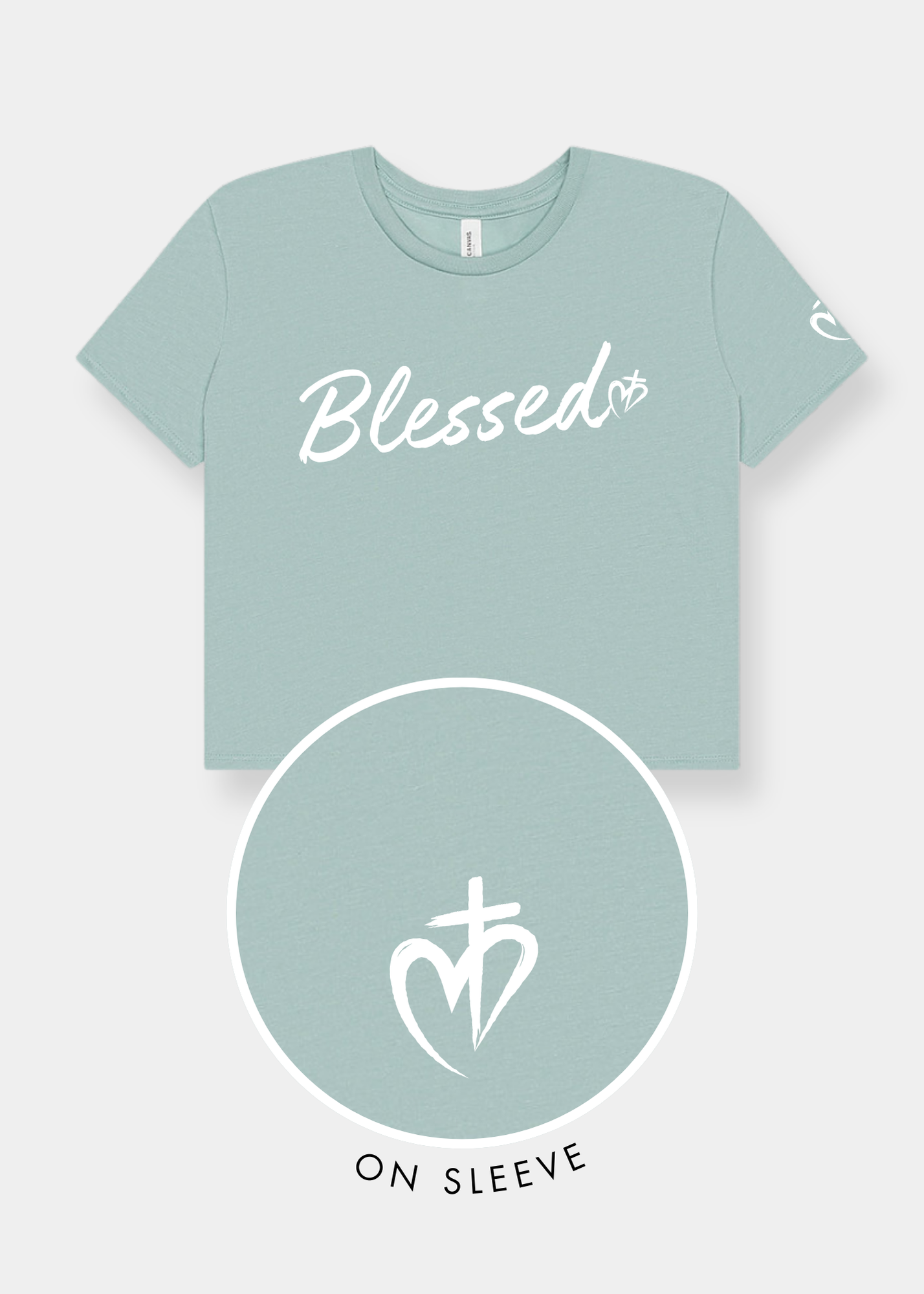 Women's Flowy Cropped Tee - Dusty Blue