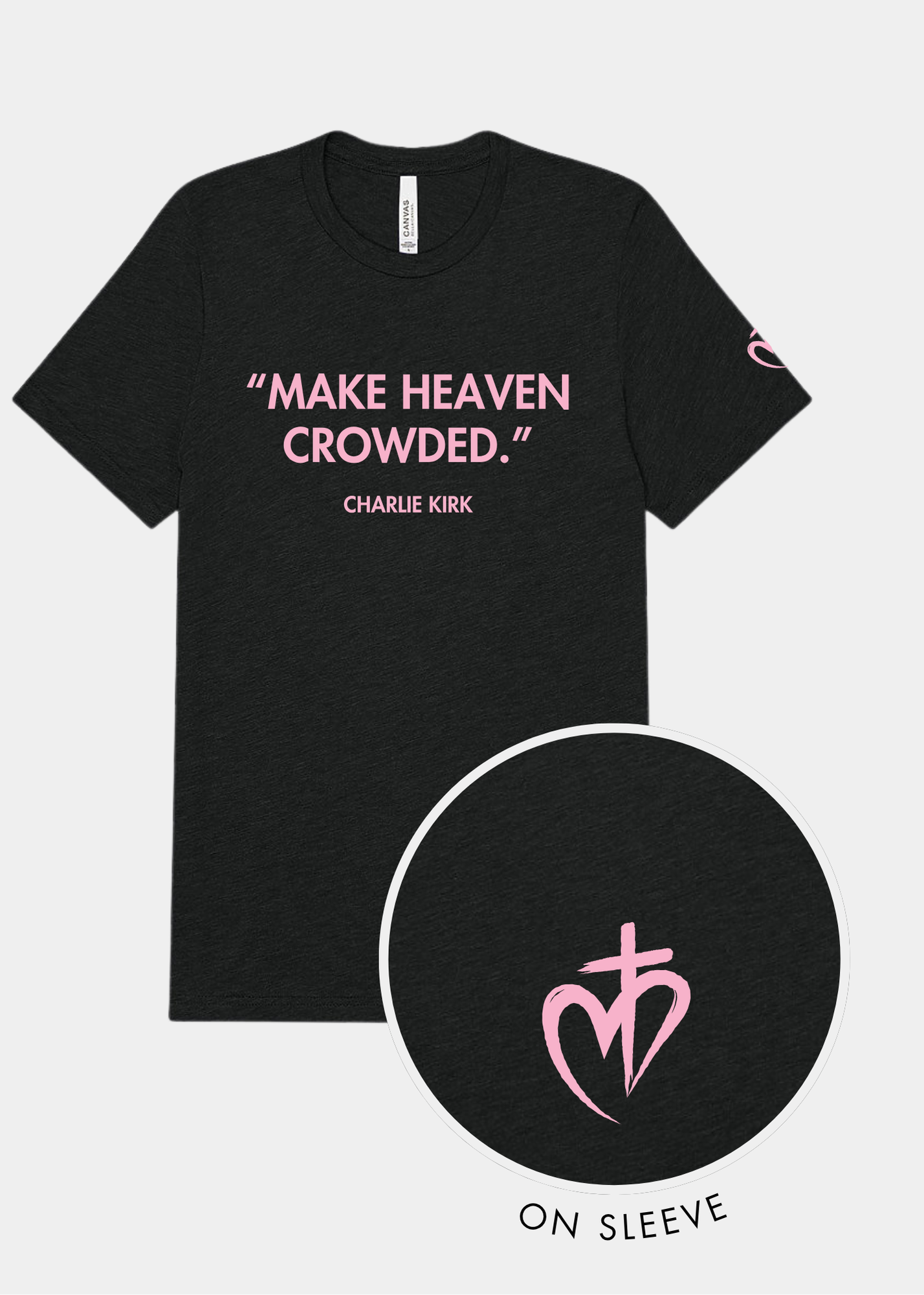Freedom Unisex Triblend Tee - Charcoal Black + Pink Print