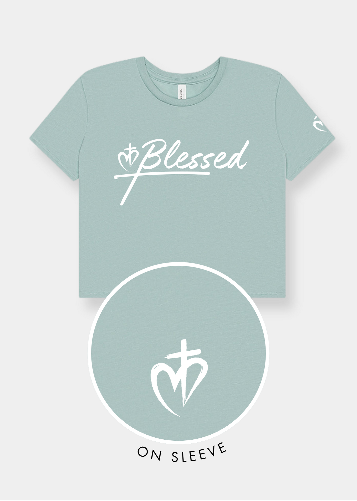 Women's Flowy Cropped Tee - Dusty Blue