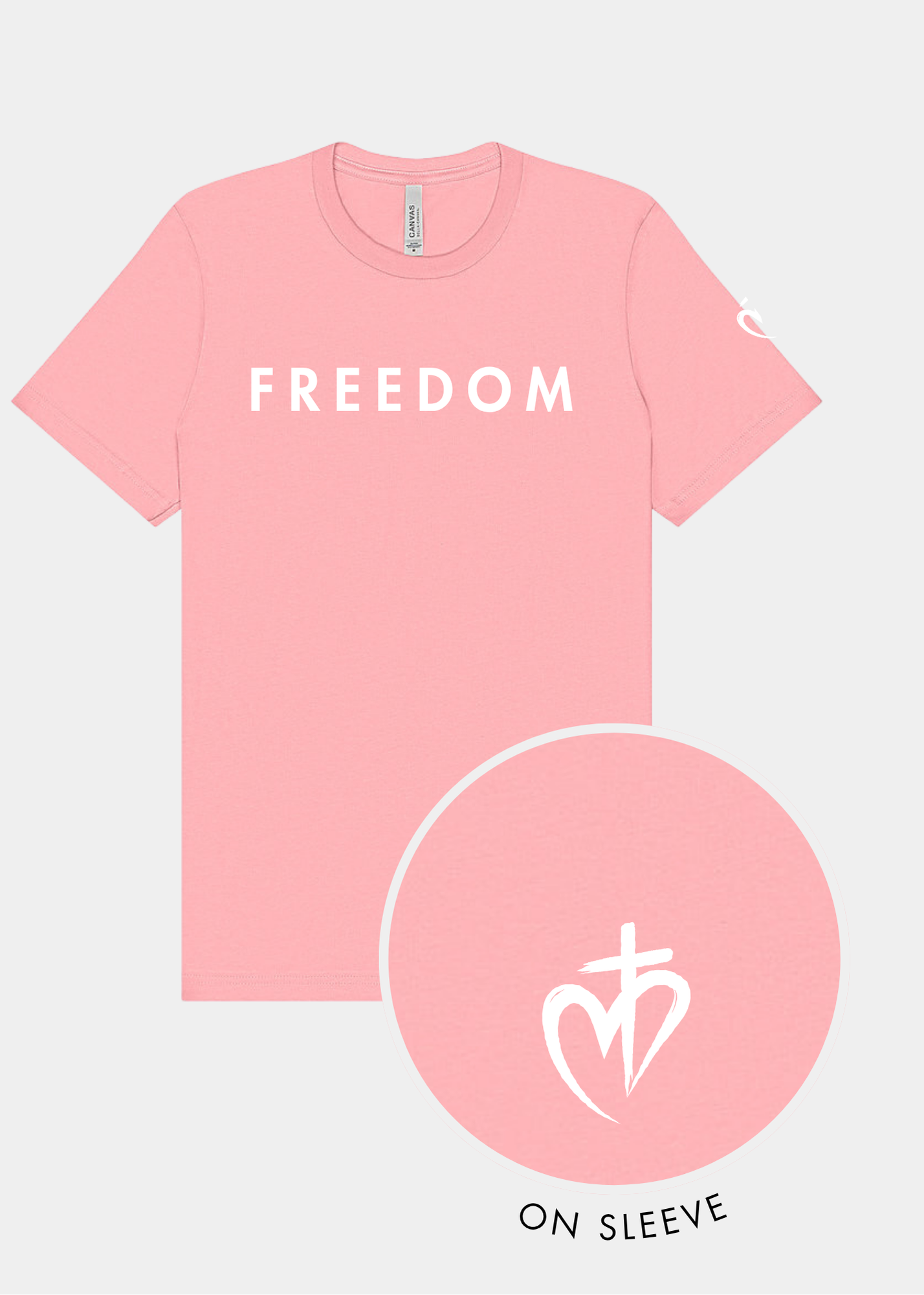 Freedom Unisex Triblend Tee - Pink + White Print