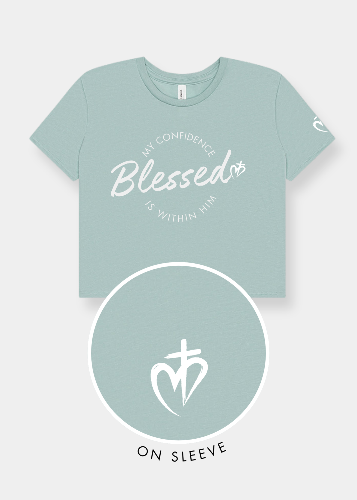 Women's Flowy Cropped Tee - Dusty Blue