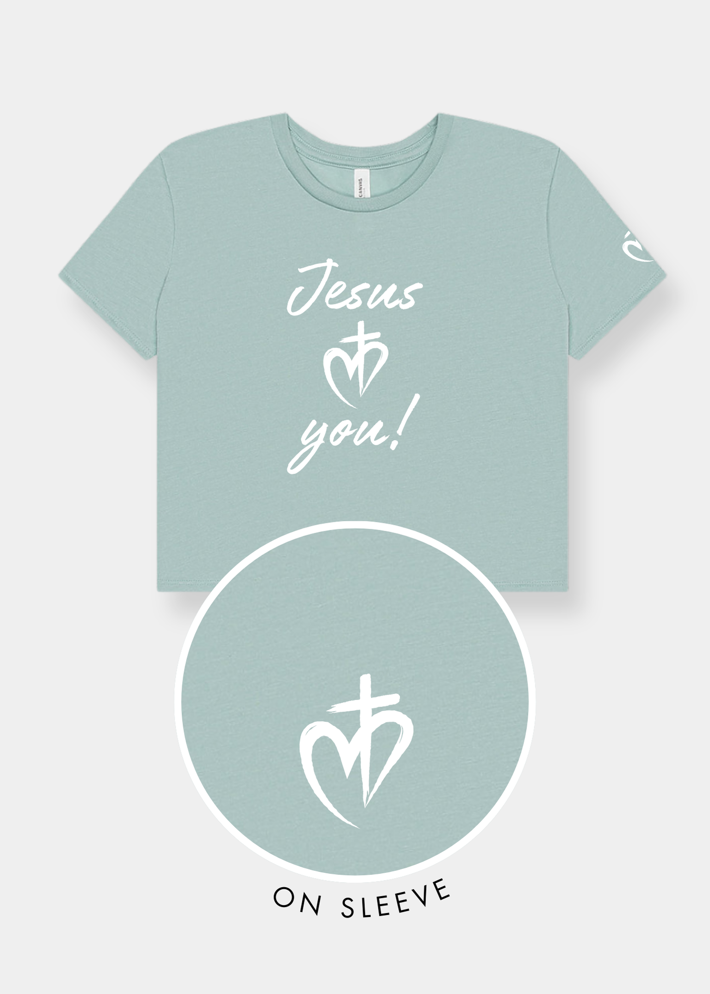 Women's Flowy Cropped Tee - Dusty Blue