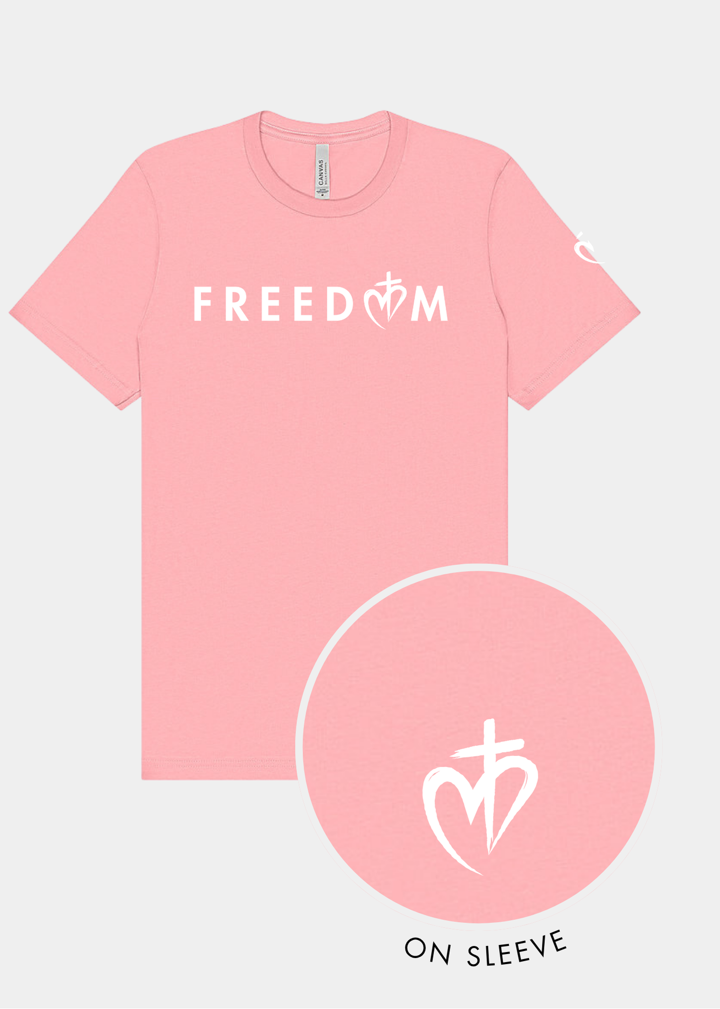 Freedom Unisex Triblend Tee - Pink + White Print