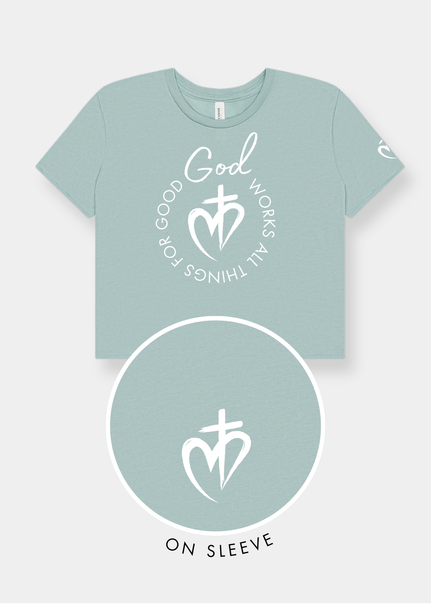 Women's Flowy Cropped Tee - Dusty Blue