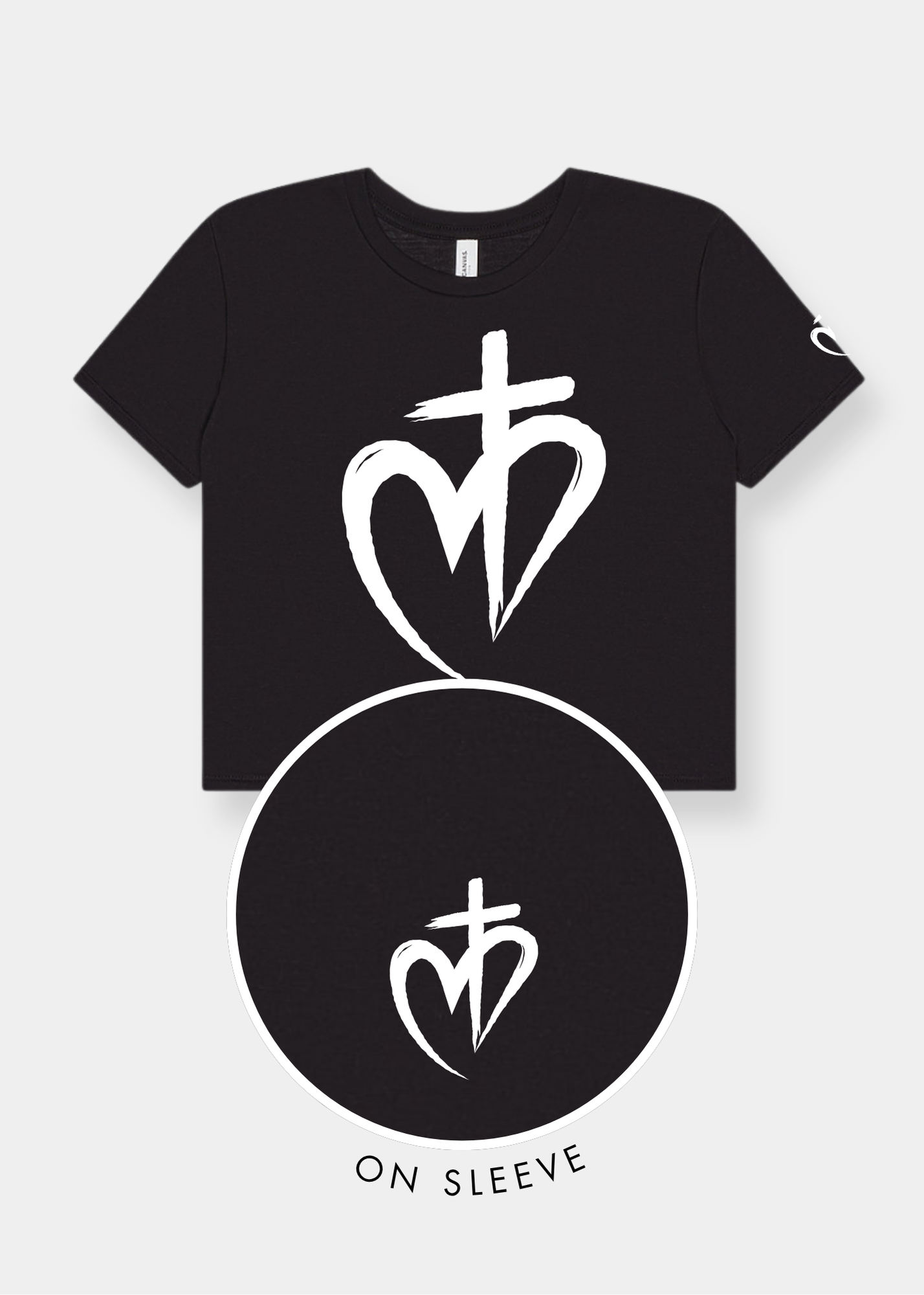 Women's Flowy Cropped Tee - Black + White Print