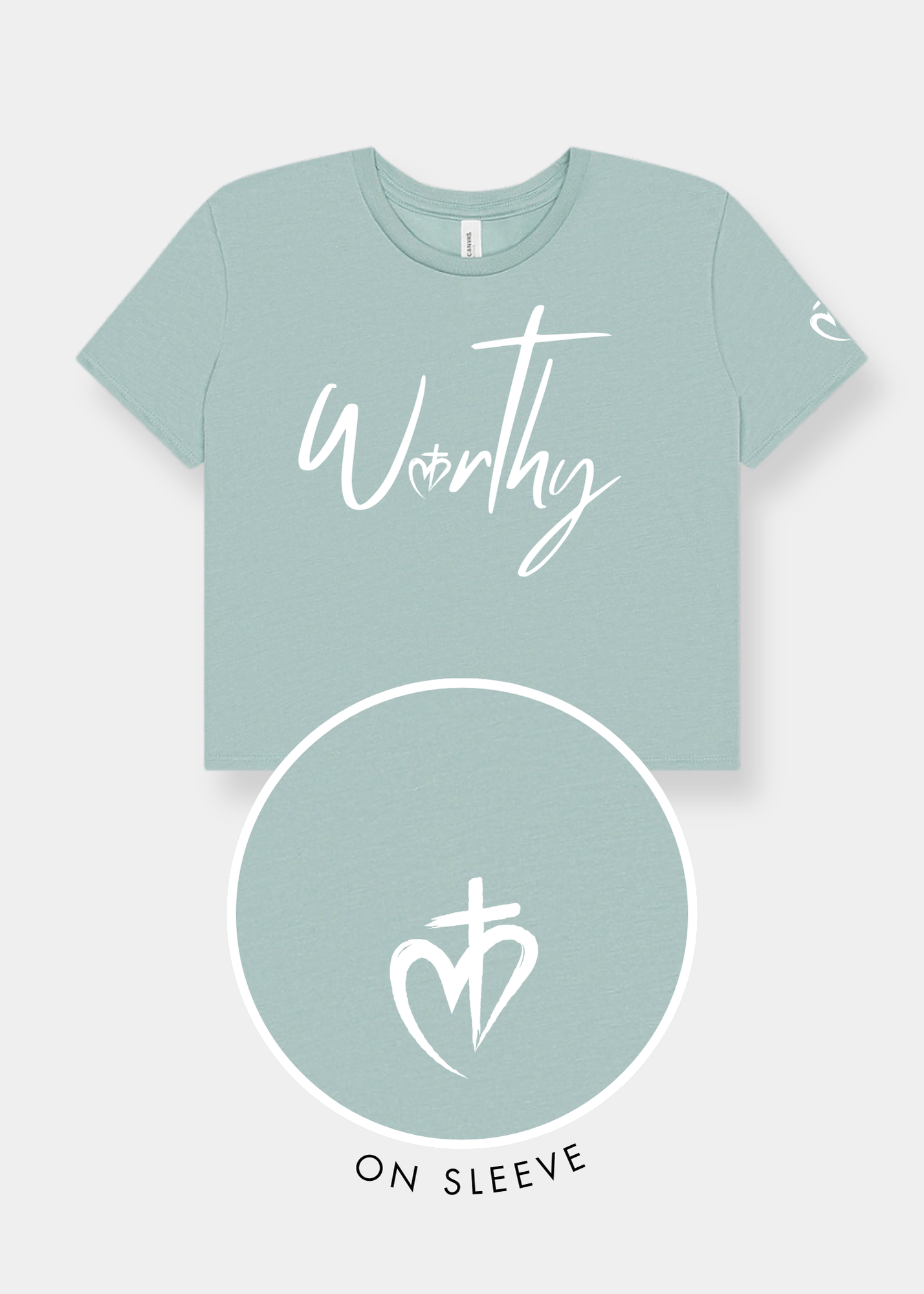 Women's Flowy Cropped Tee - Dusty Blue