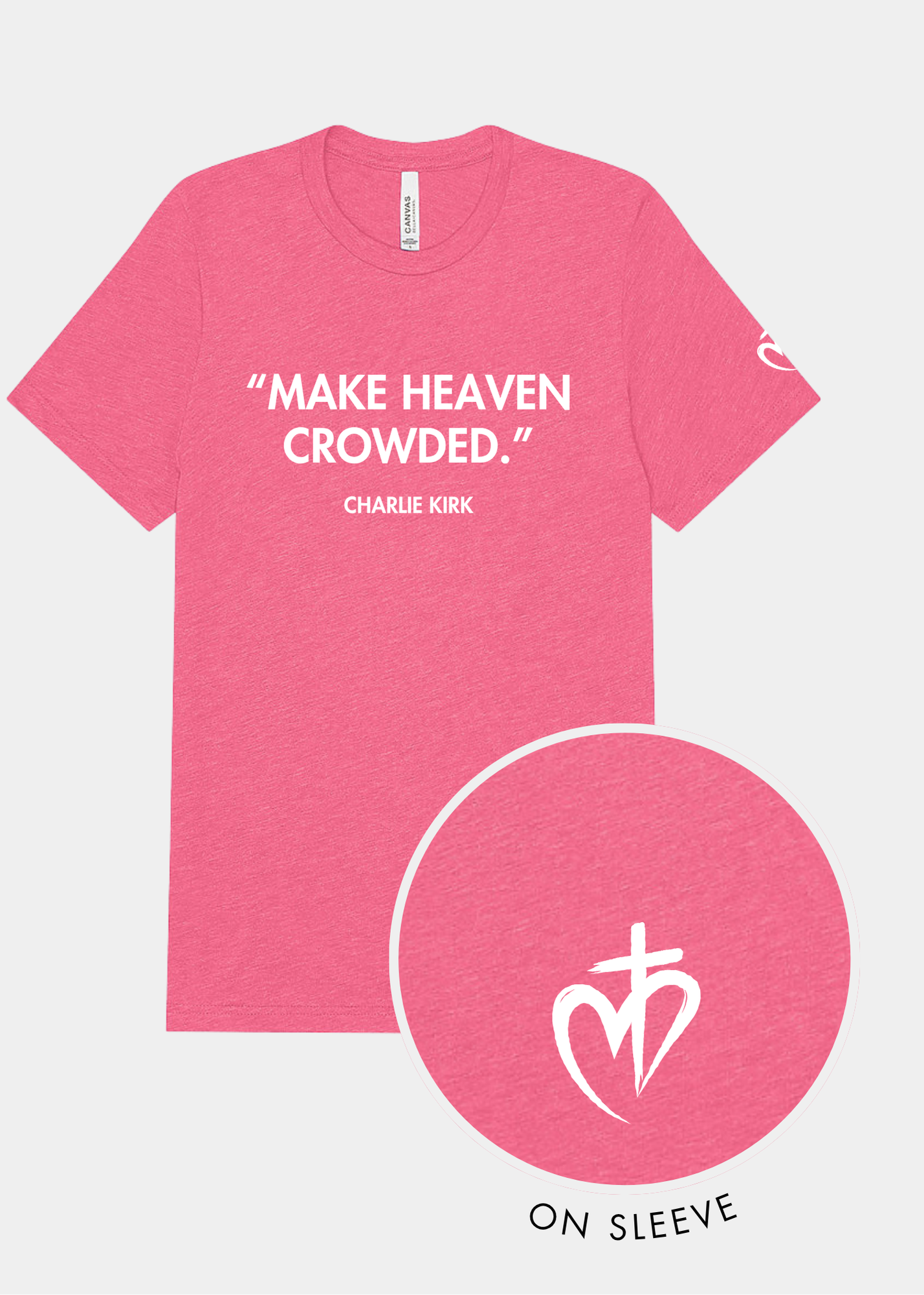 Freedom Unisex Triblend Tee - Charity Pink + White Print