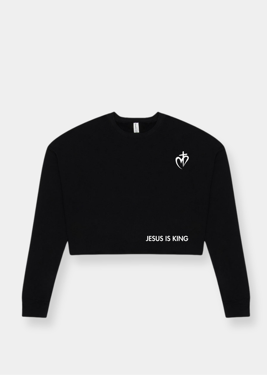 Women's Cropped Crew Fleece - Black