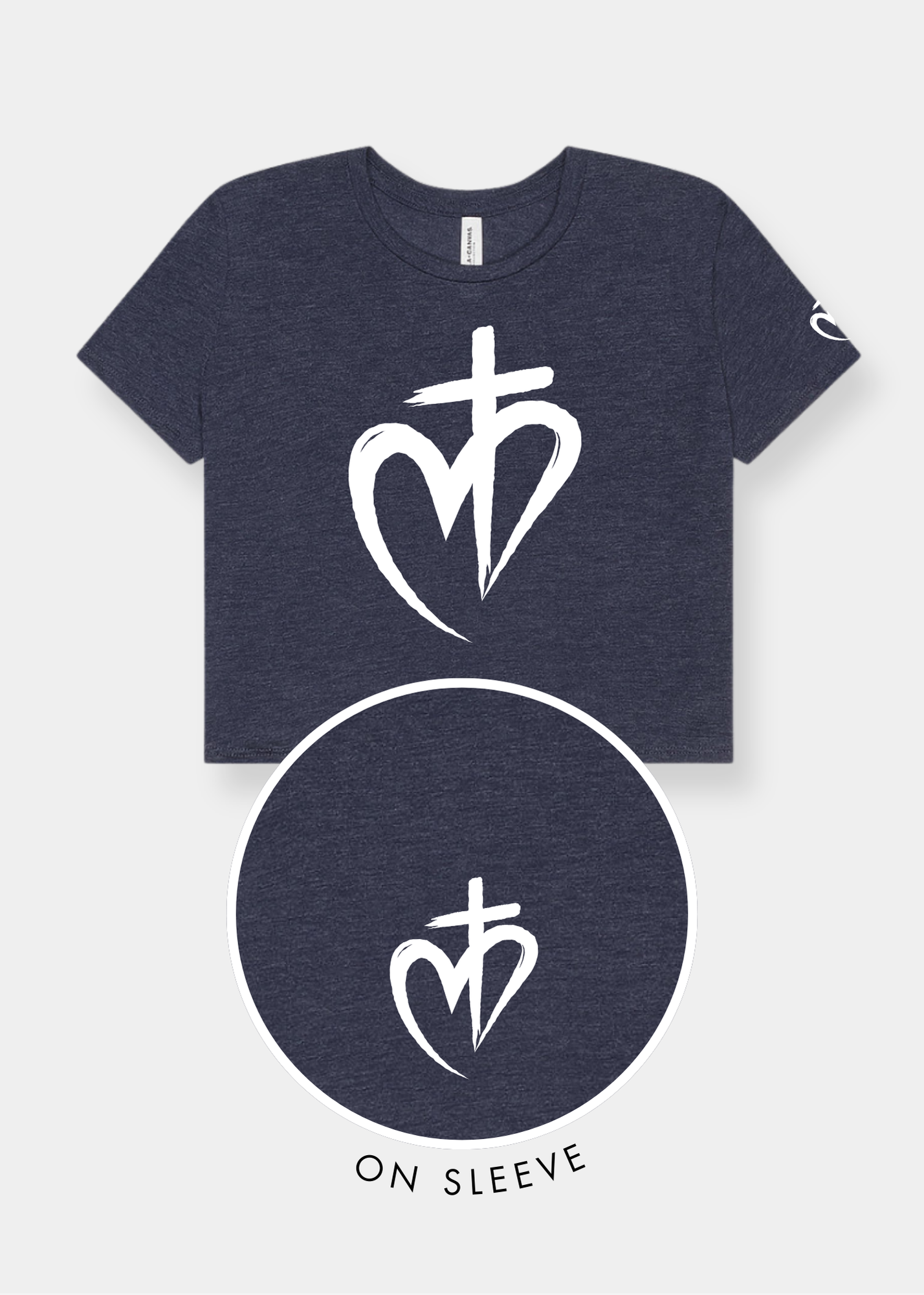 Women's Flowy Cropped Tee - Heather Navy