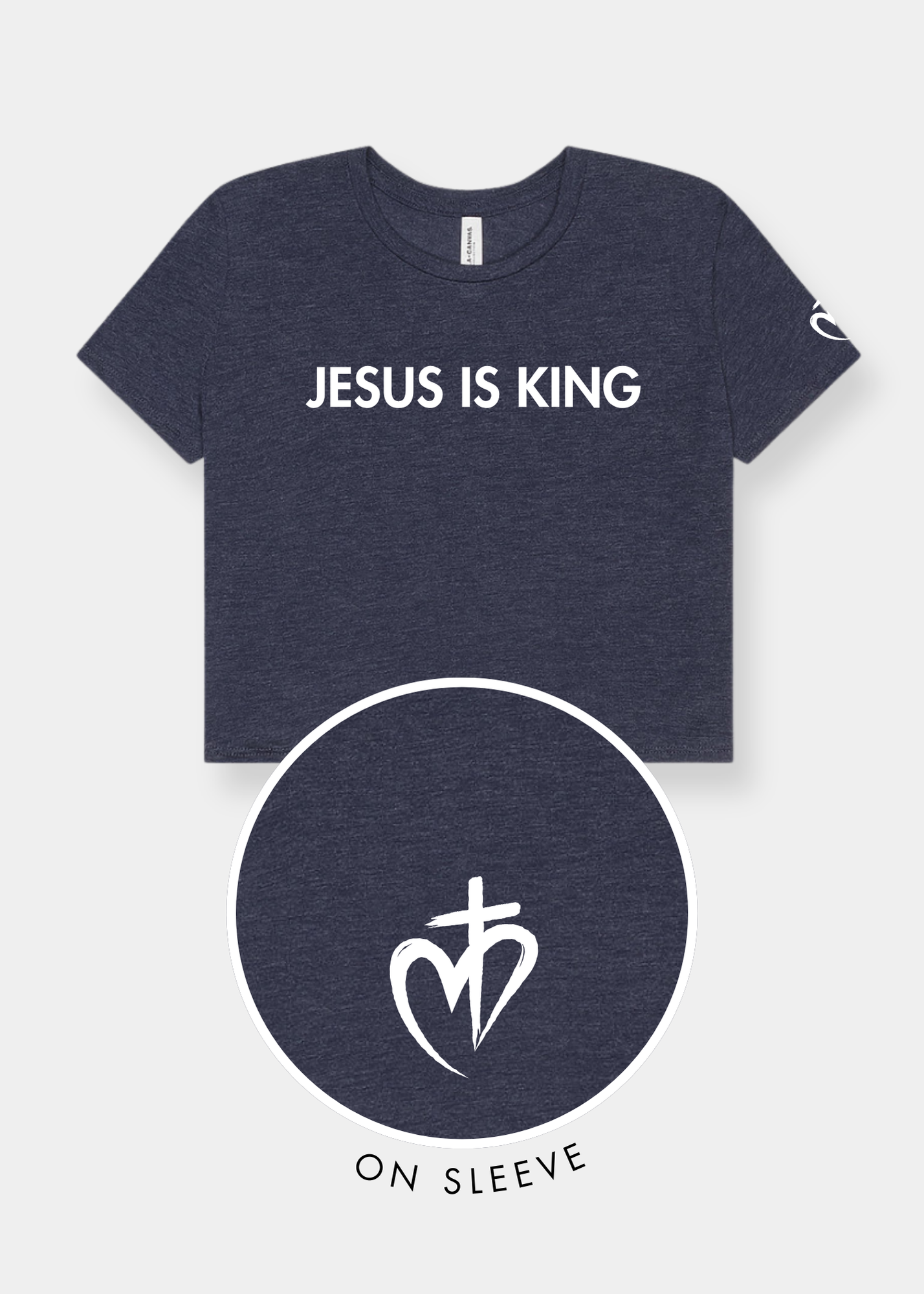 Women's Flowy Cropped Tee - Heather Navy