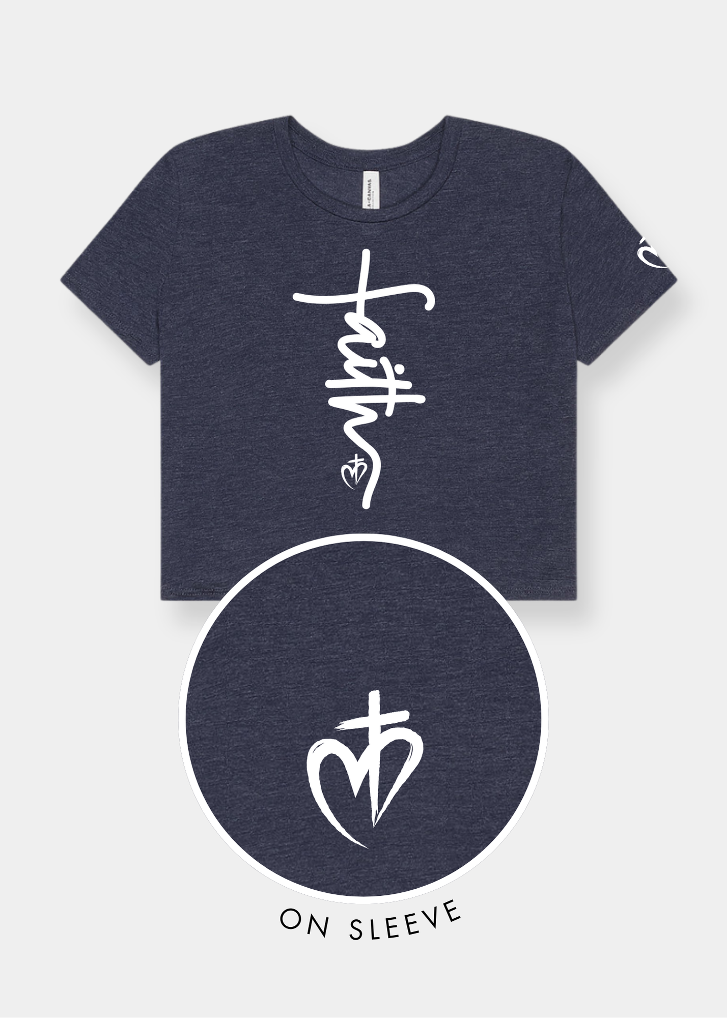 Women's Flowy Cropped Tee - Heather Navy