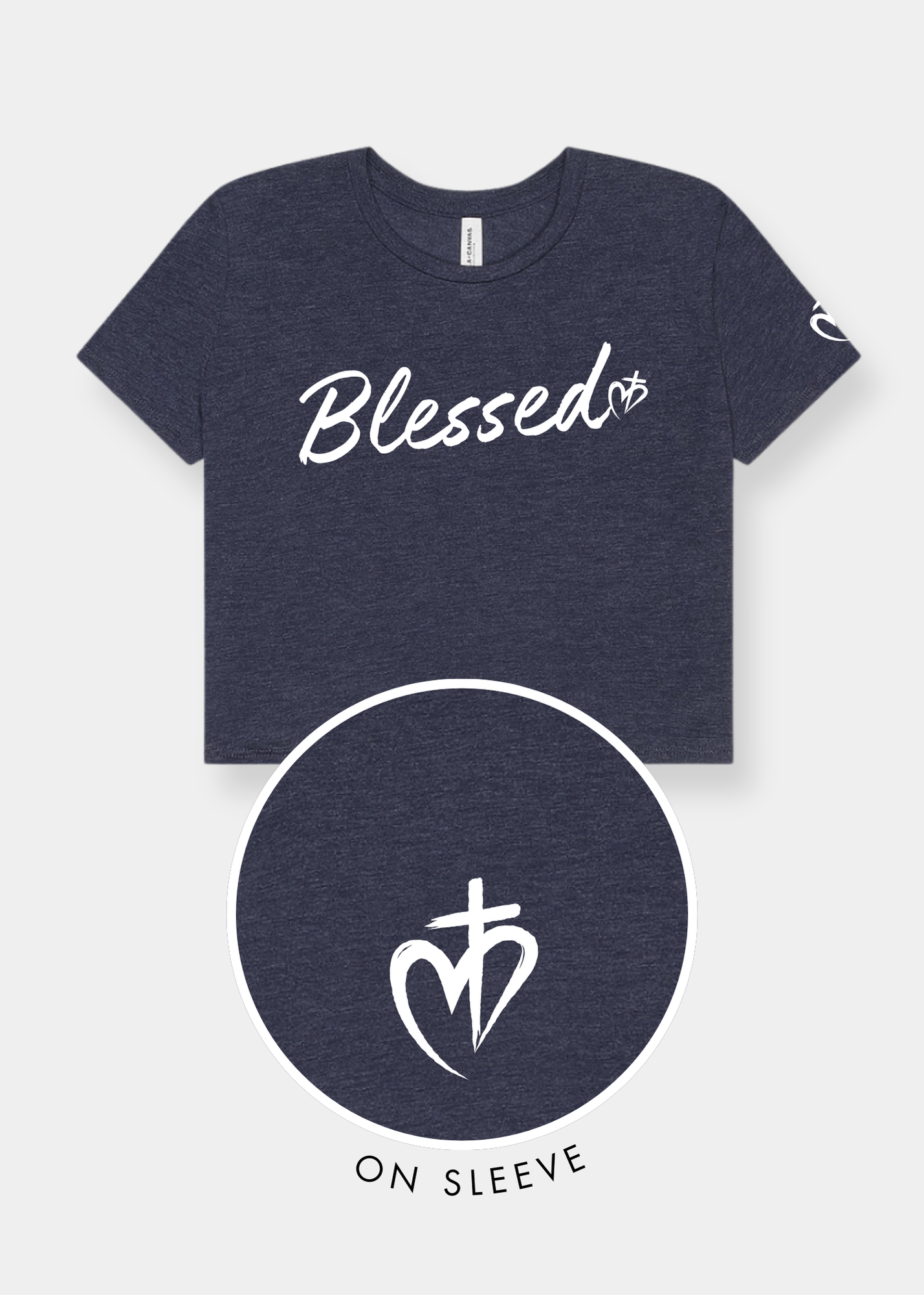 Women's Flowy Cropped Tee - Heather Navy