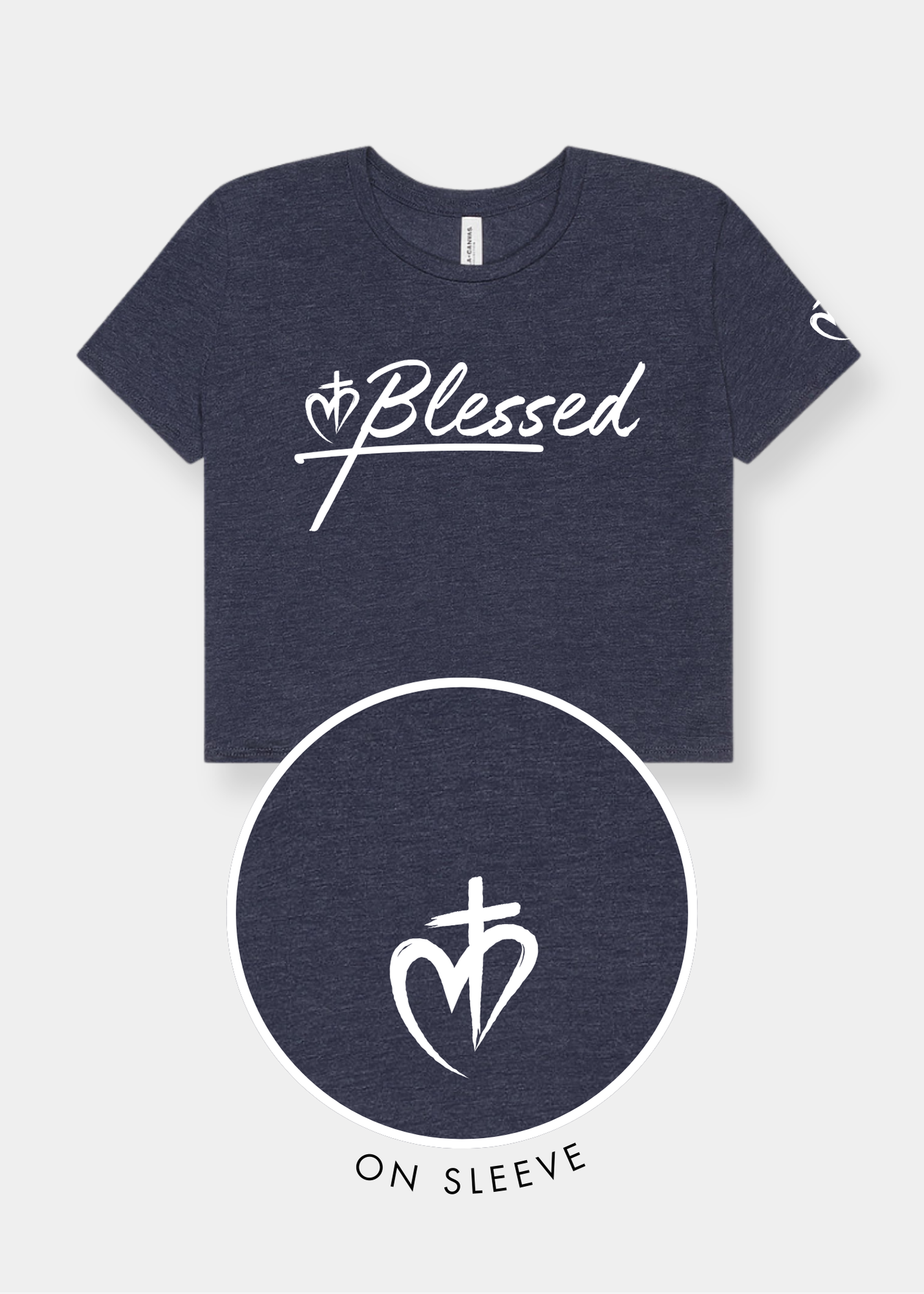 Women's Flowy Cropped Tee - Heather Navy