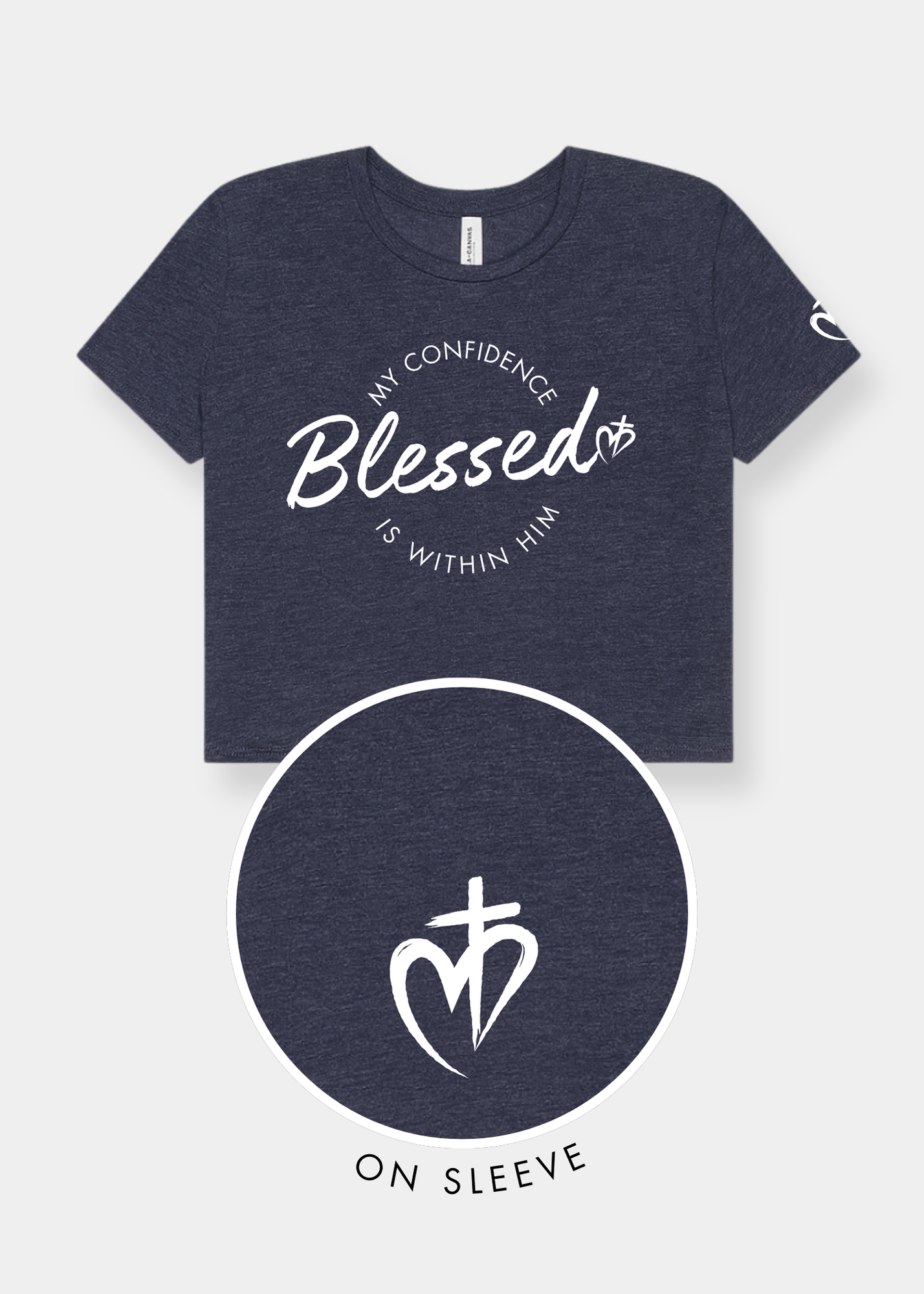 Women's Flowy Cropped Tee - Heather Navy