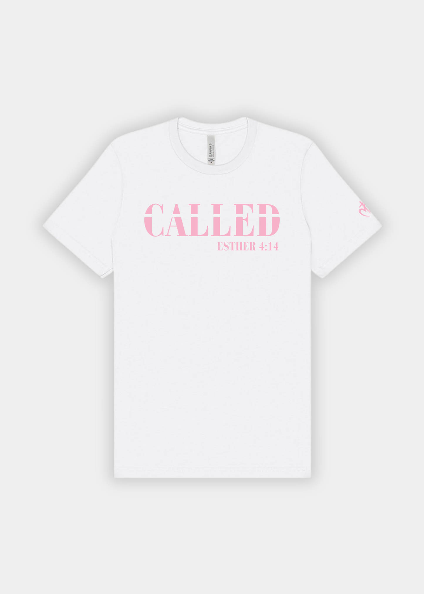 CALLED - Heather Short Sleeve Tee in White with Pink