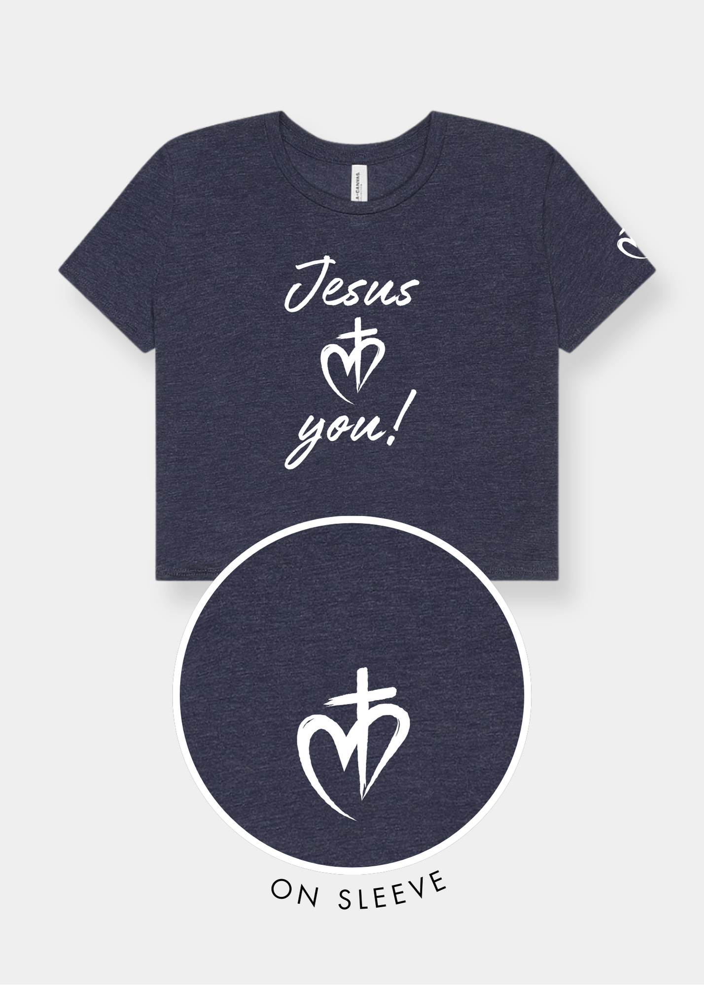 Women's Flowy Cropped Tee - Heather Navy