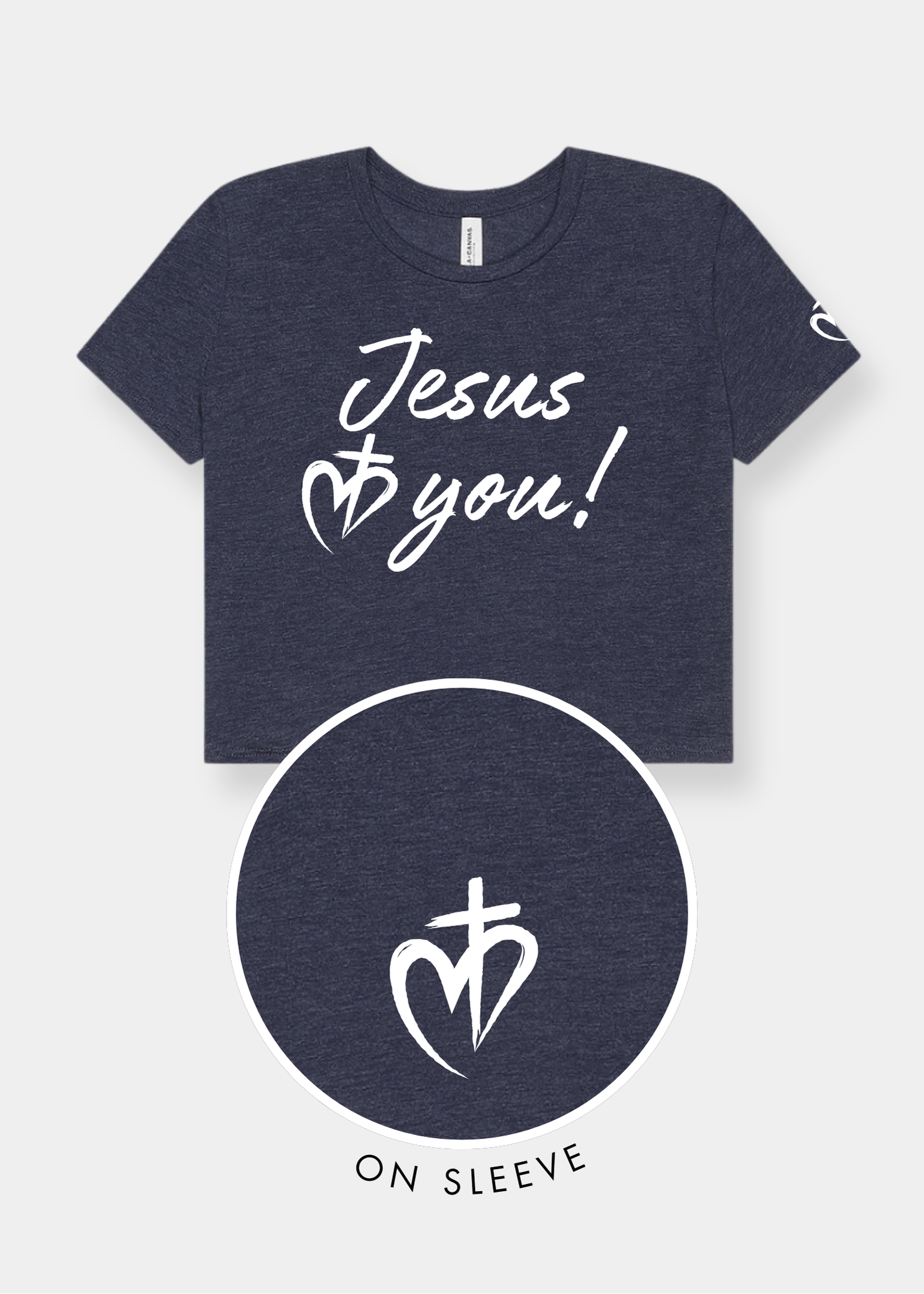 Women's Flowy Cropped Tee - Heather Navy